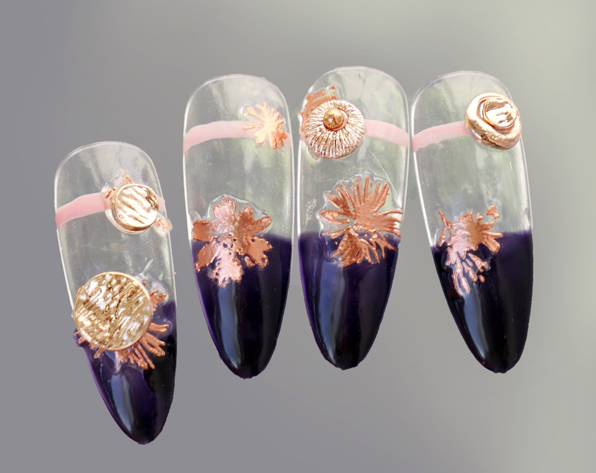 9 pcs 3D Round Coin nail decoration/ Rose gold silver nail deco charm for nail art