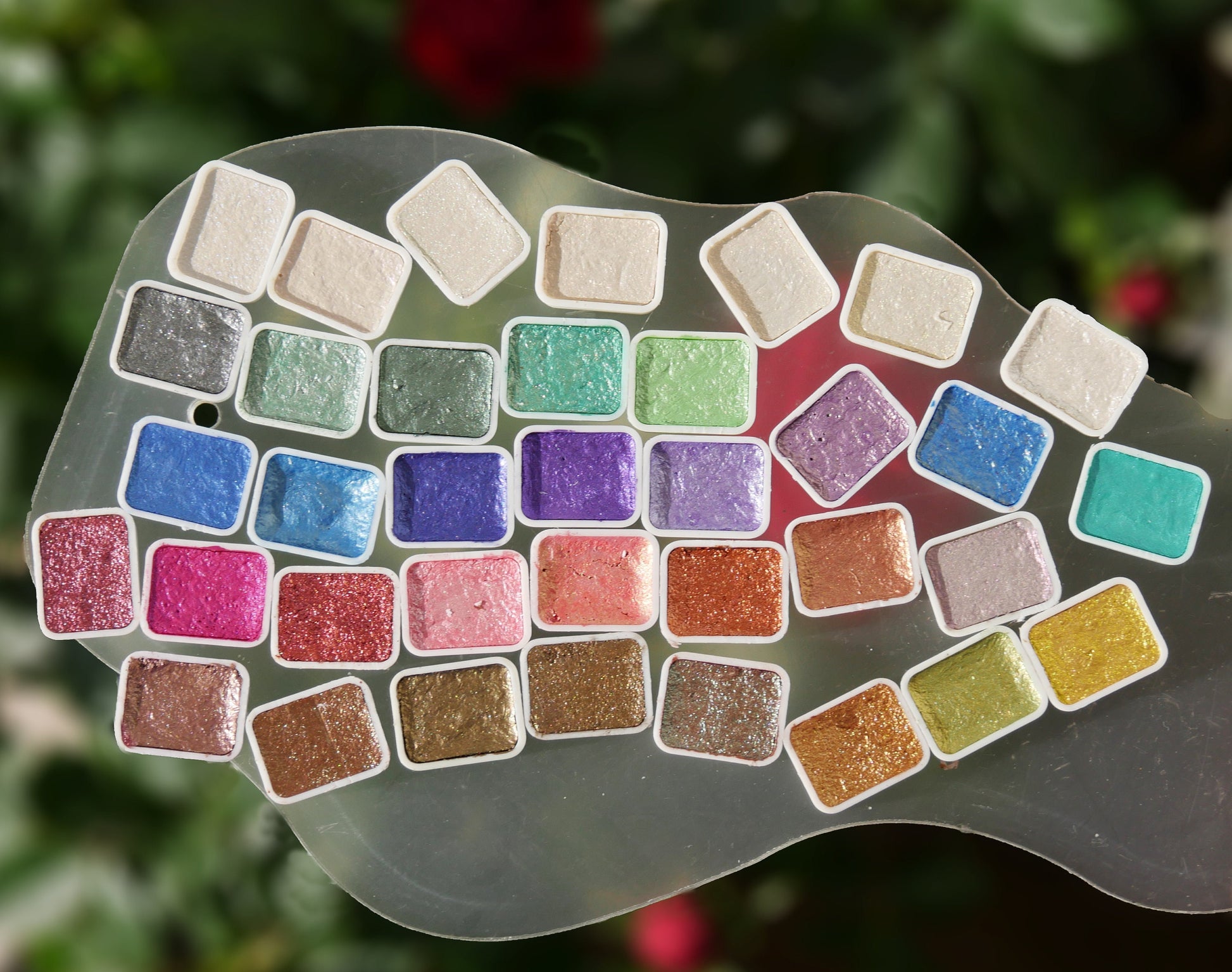 24 Colors Pearl Glitter Watercolor Paint Set Portable Pigment Metallic  Paint Set