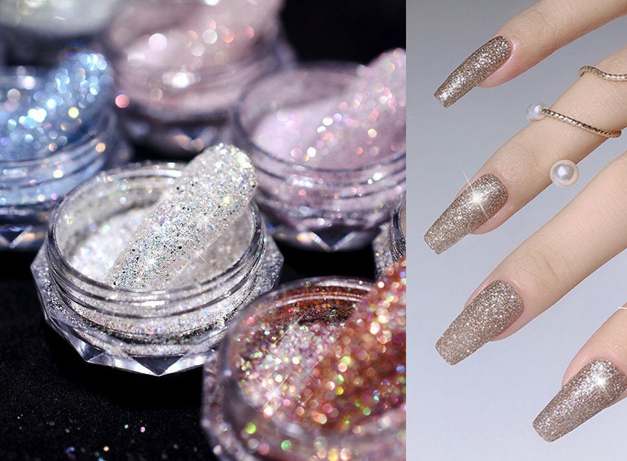 Diamond Shimmer Sparkle Glitter for nail design/ 1 Jar Microfine Manicure Pedicure Crystal Powder Nail Supply