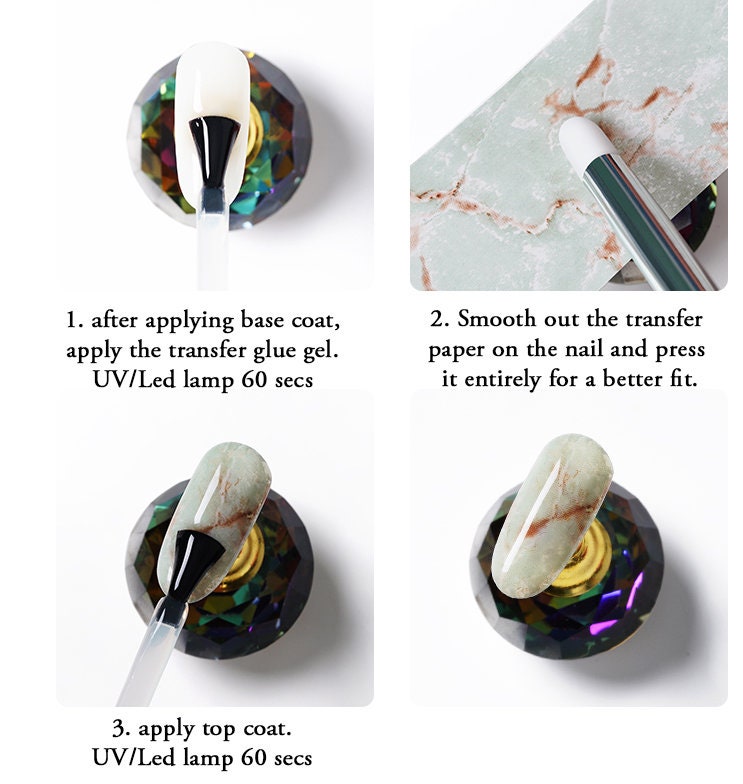 Nail Foil Glue Gel/ Transfer paper Foil Nail Art Liquid Thick Glue/ Metallic foil adhesive Marble Transferring Paper Gel for nails