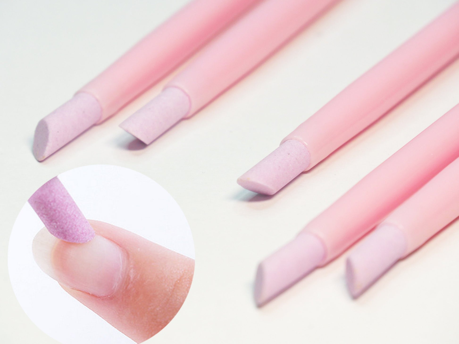 2 pcs Nail quartz Care Buffer Buffing Sanding stick pen/ Quartz Cuticle Pusher/ Stone Nail File Buffer Sanding Block V-shaped Nail Grinding
