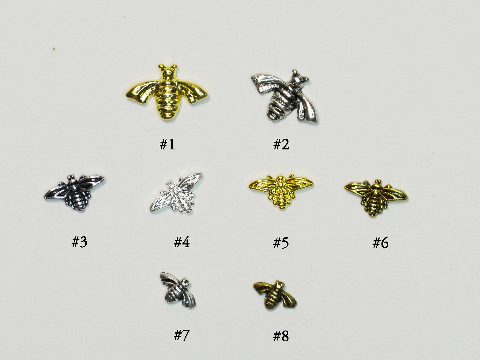 5 pcs 3D Bee nail decoration/ Bee golden Nail DIY nail deco Bee charm for nail gel mail polish design
