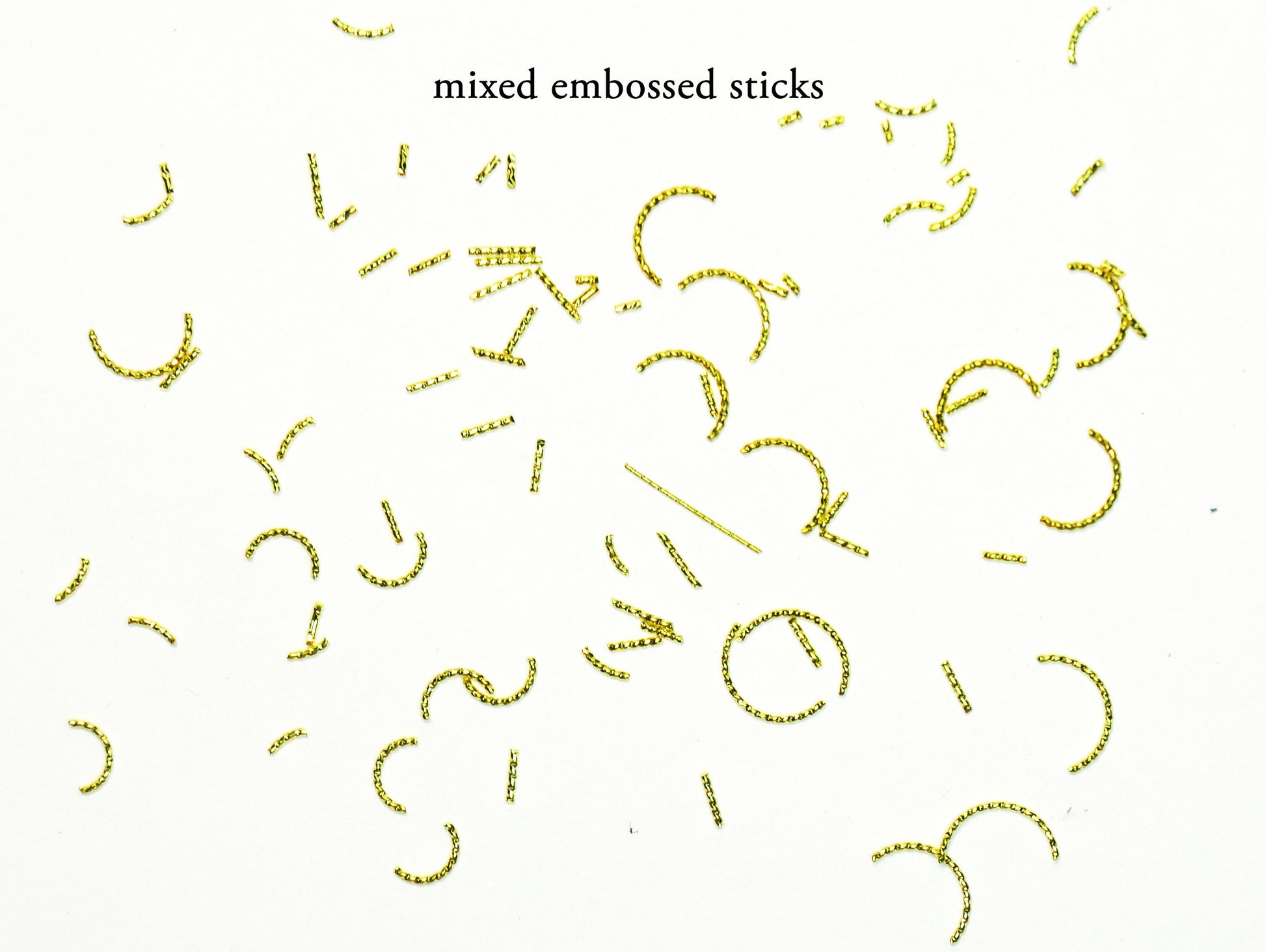 50 pcs gold arc smile nail studs/Multi sized Lunula gold arc shaped nail decoration