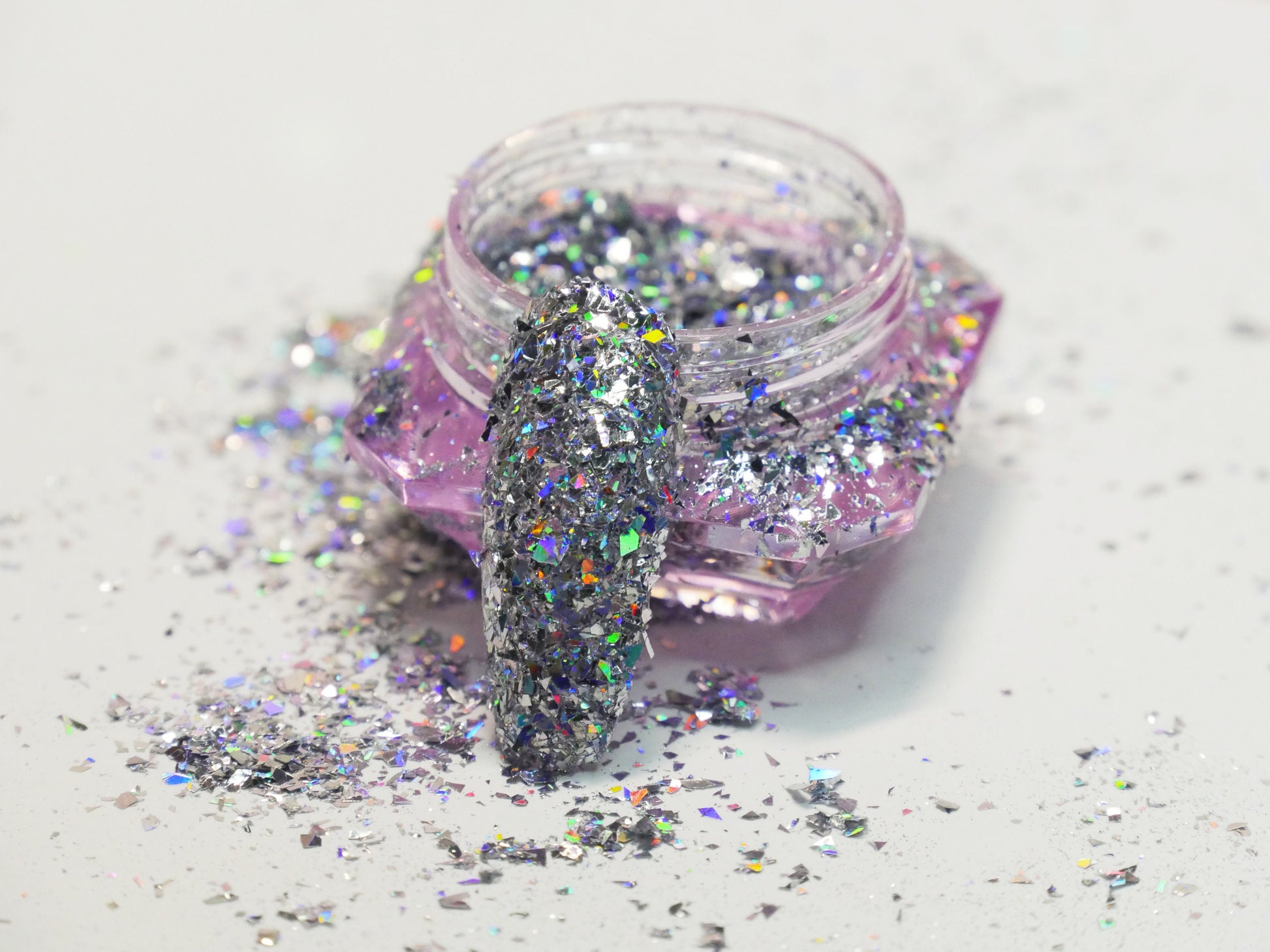 1 jar Halo coarse silt dust mirror Lazer shimmer glitter/Chameleon 3D Glitter Nail Glitter Powder/ mirrored Glitters Nail holographic powder
