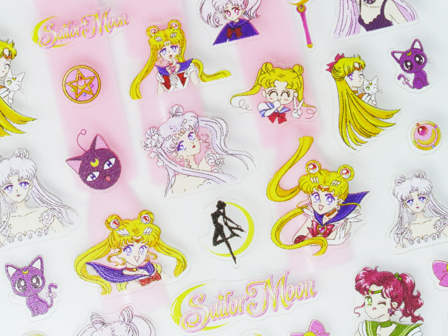 Chibi 90's Sailor Moon Nail Sticker/Cartoon Manga Anime Nail Art Stickers Self Adhesive Decals/ Ultra Think Usagi Tsukino Sailor Senshi