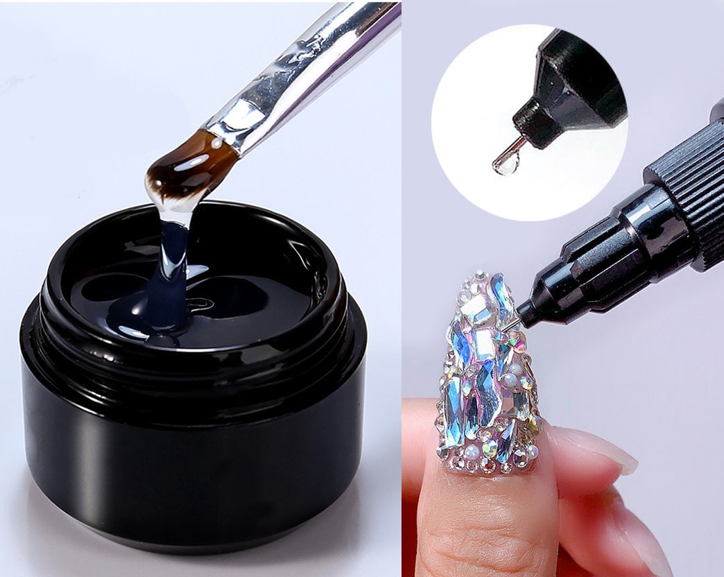 5g 10g UV nail glue /Nail accessories Adhesive Glue Fast-dry for UV LED Nail Rhinestone False Tips Glue Manicure/ clear uv gel nail glue