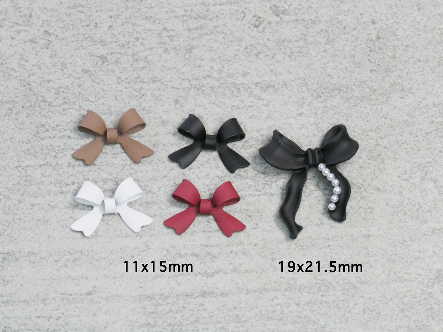 3D Matte Bowtie Nail Charm Metallic Medium size nail decals/ White Black Nail polish UV gel supply Instagram Pinterest Nail Inspiration