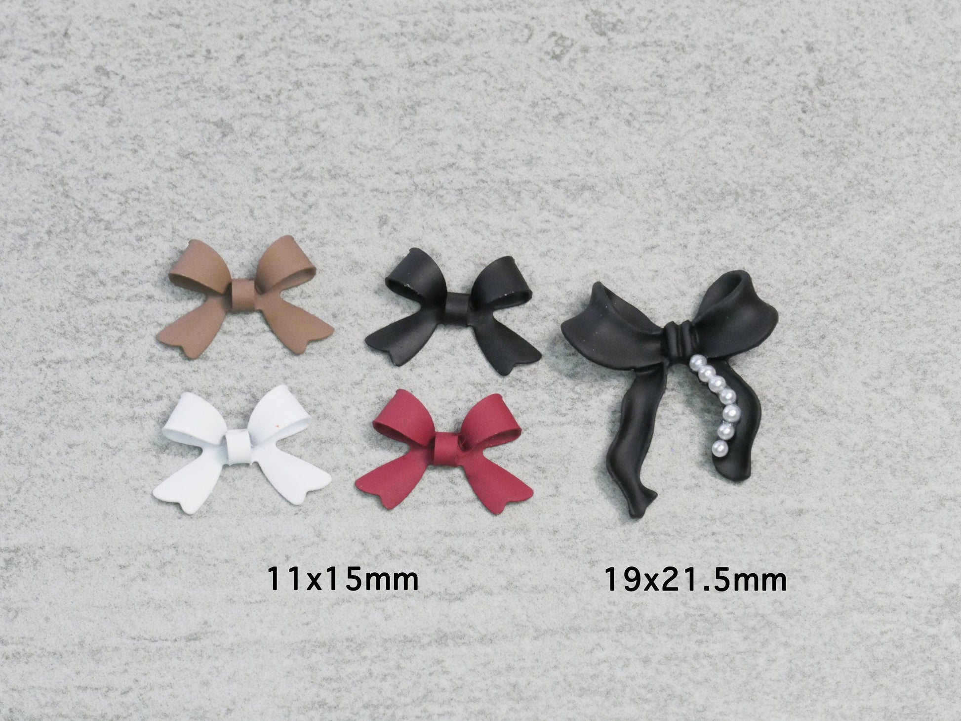 3D Matte Bowtie Nail Charm Metallic Medium size nail decals/ White Black Nail polish UV gel supply Instagram Pinterest Nail Inspiration