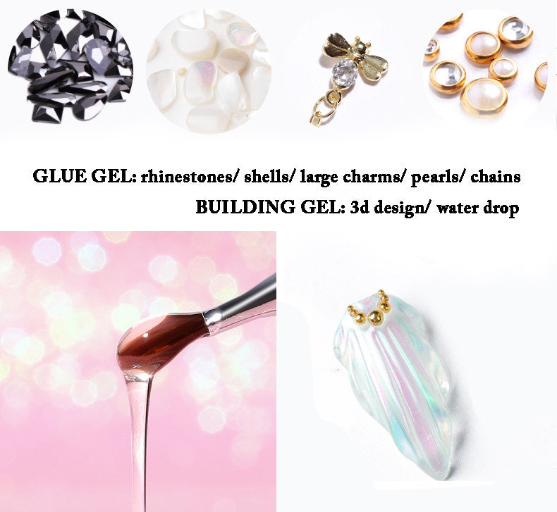 5g 10g UV nail glue /Nail accessories Adhesive Glue Fast-dry for UV LED Nail Rhinestone False Tips Glue Manicure/ clear uv gel nail glue