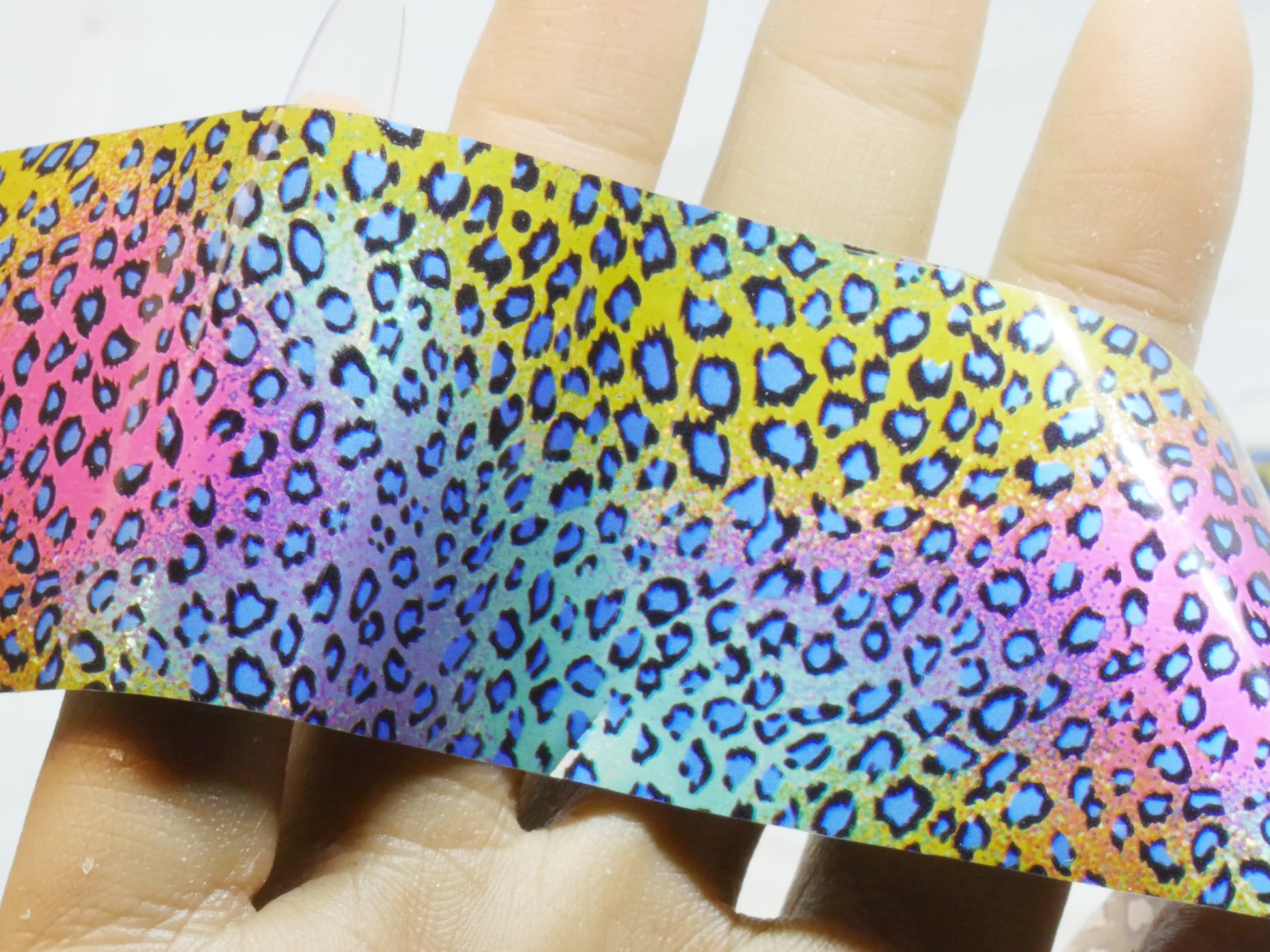 1 Yard Leopard Print transfer paper Foil Nail Art Sticker Decal/ Animal pattern DIY Golden nail transferring mirrored foil design