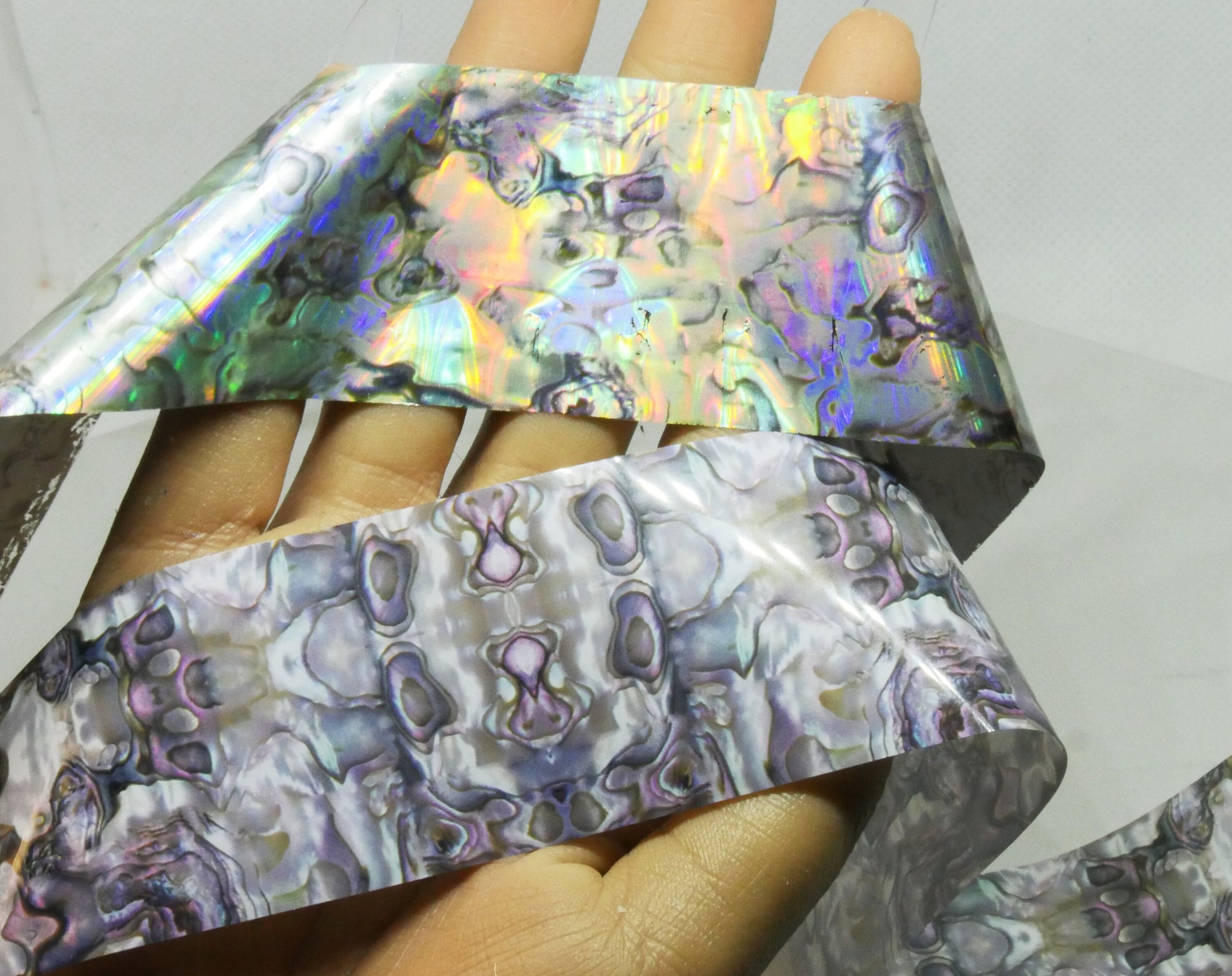 1.2 Y Marble Abalone Pearl Teal Abstract Transfer Foil Nail Art Star Design Sticker Decal/ DIY starry sky theme nail design