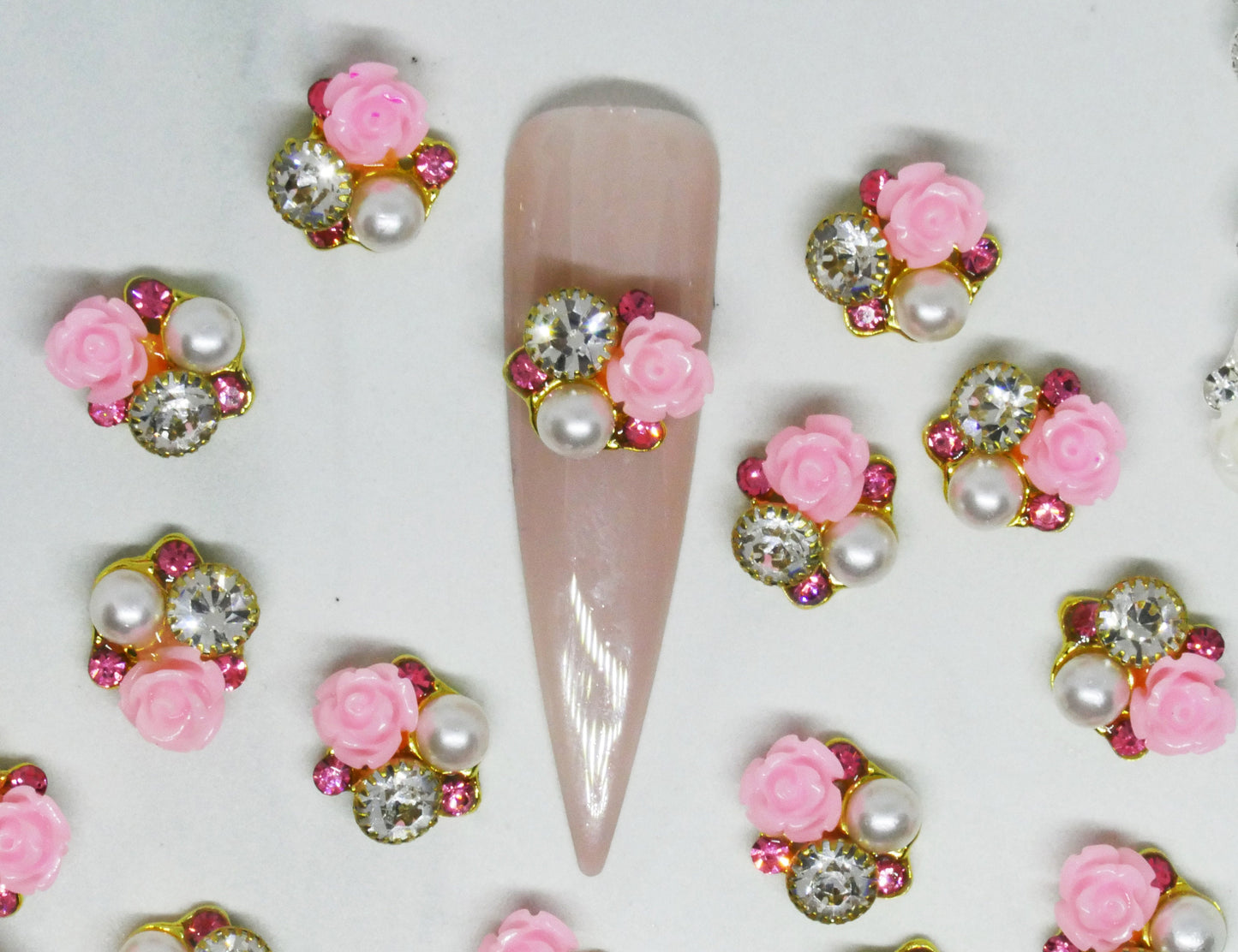 4 pcs Rose flower Nail Jewelry /floral nail art charm