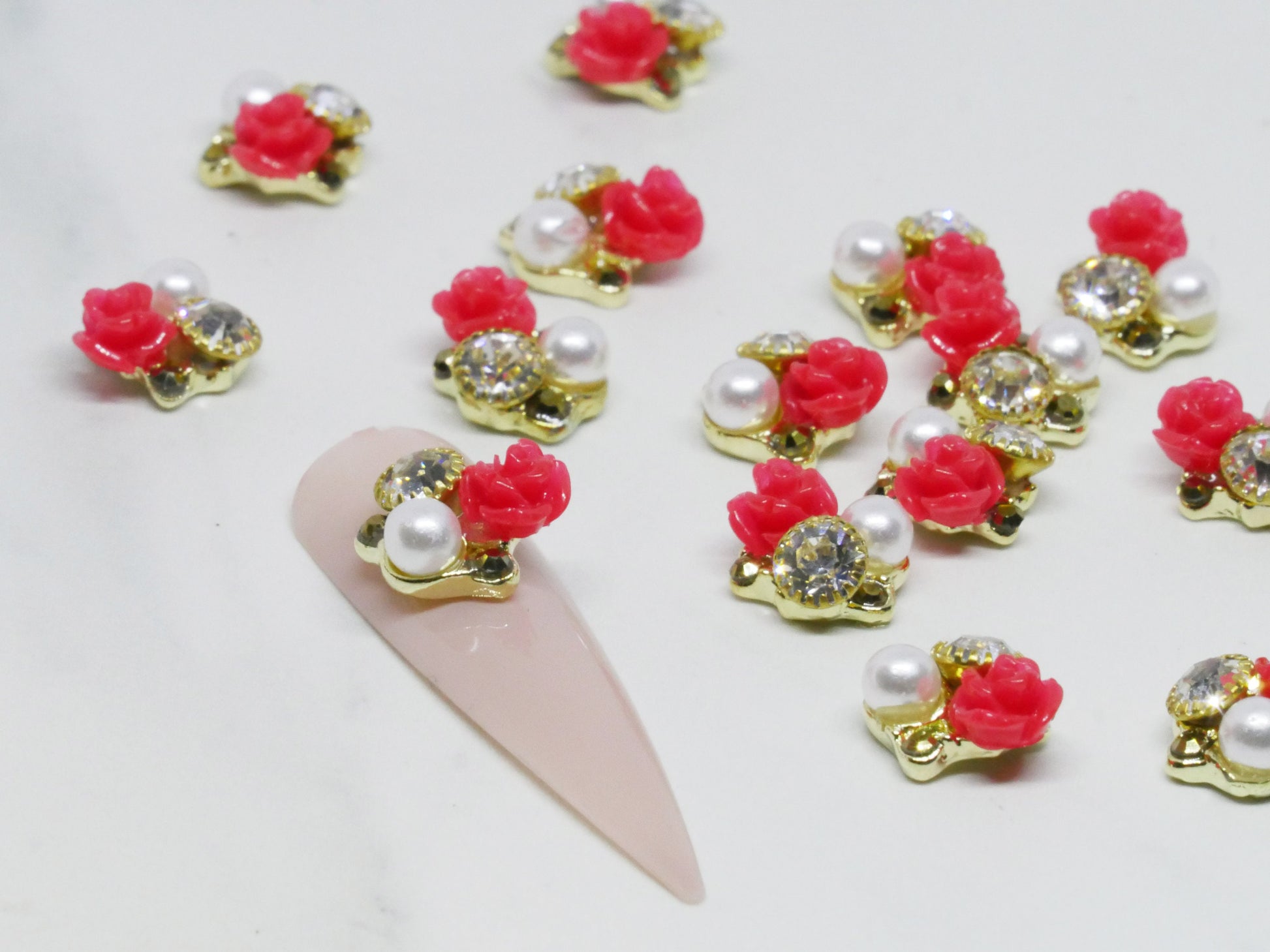 4 pcs Rose flower Nail Jewelry /floral nail art charm