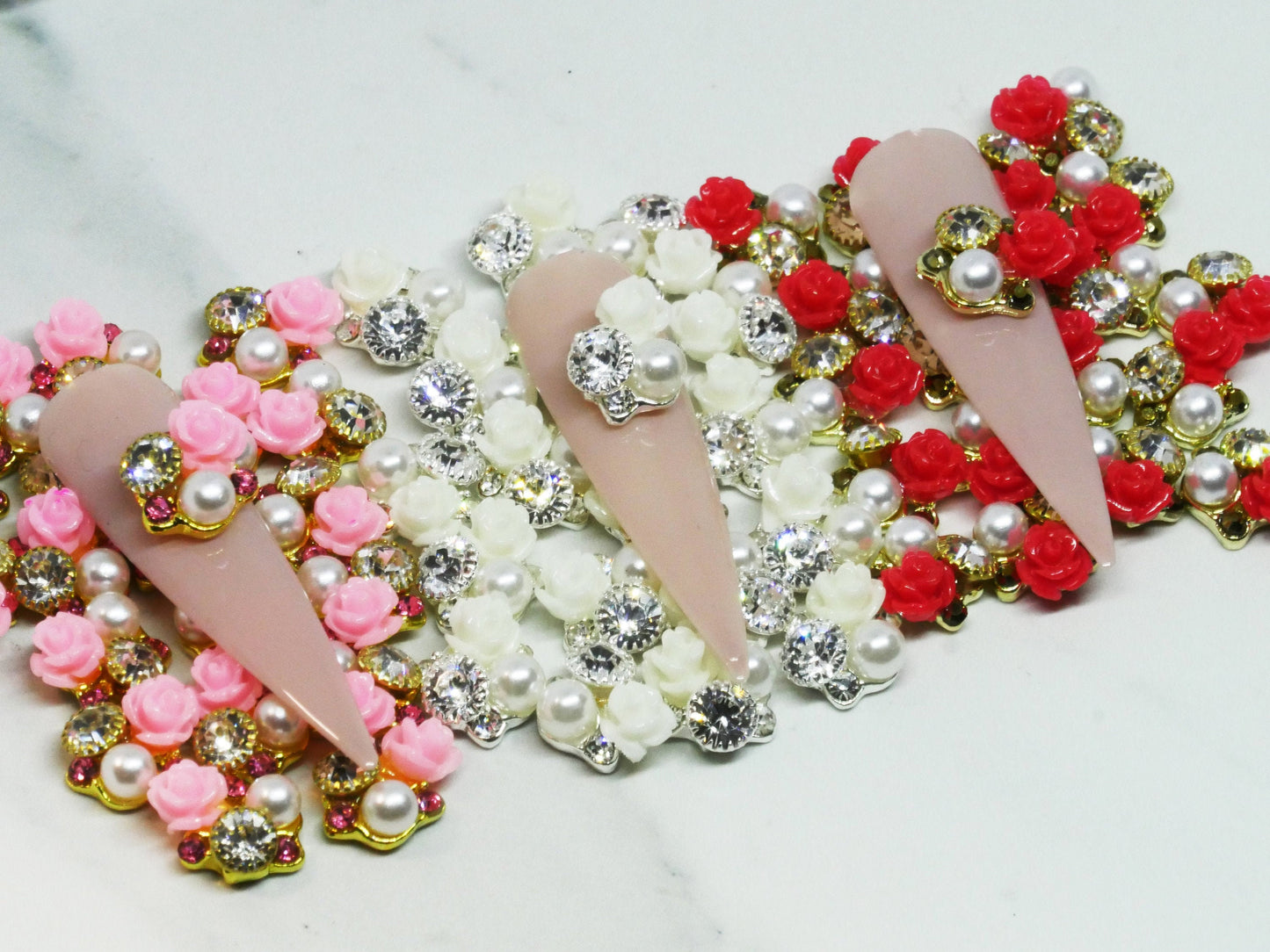 4 pcs Rose flower Nail Jewelry /floral nail art charm 
