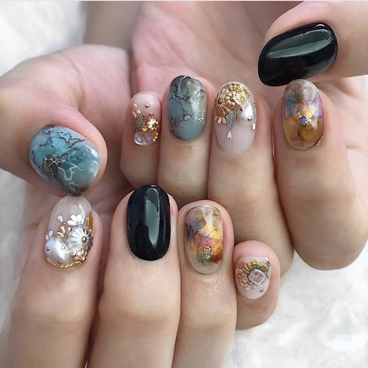 Blue Marble Vein Ultra Thin Nail art stickers/ 4D Strip line 3 Nail designer collection nail decals/ Natural Stone pattern Nail supply