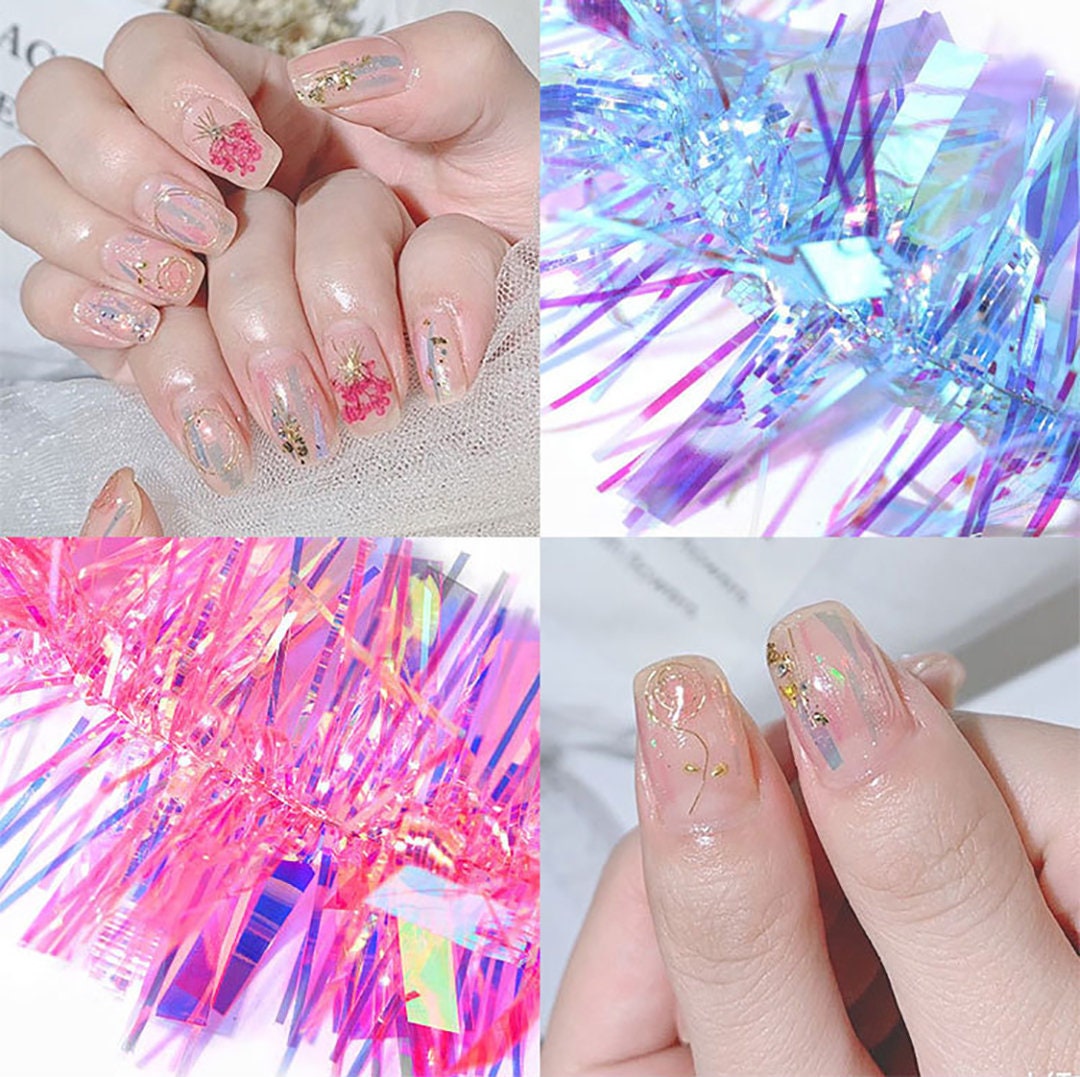 Glass Candy Paper Nail Art Decal/ DIY Polar Lights nail mirrored design/ Aurora Chameleon Ice Paper Nail Supply Nail polish UV gel