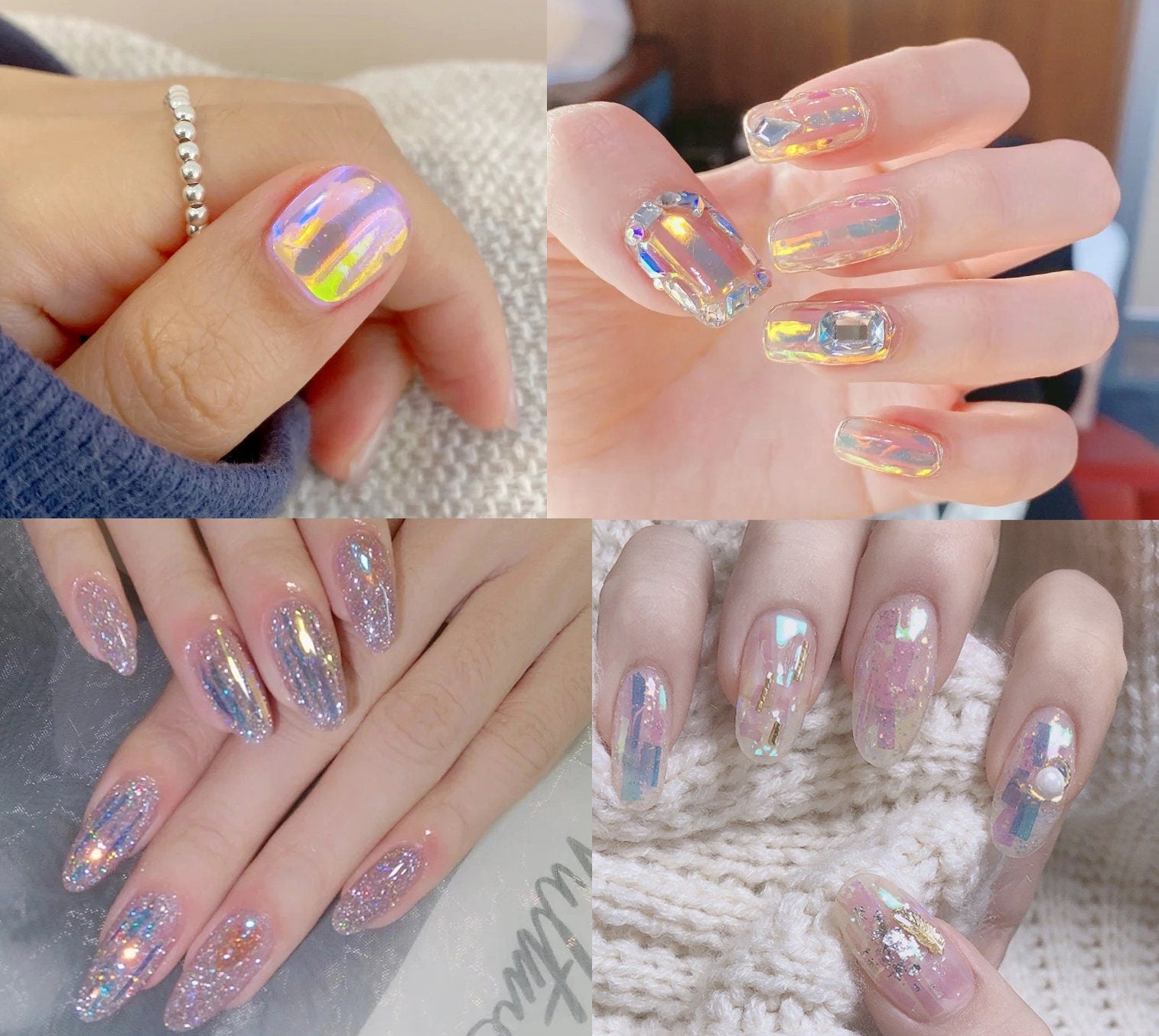 100 cm Aurora Candy Paper Nail Art Decal/ DIY Polar Lights nail mirrored design/ Chameleon Ice Paper Nail Supply Nail polish UV gel