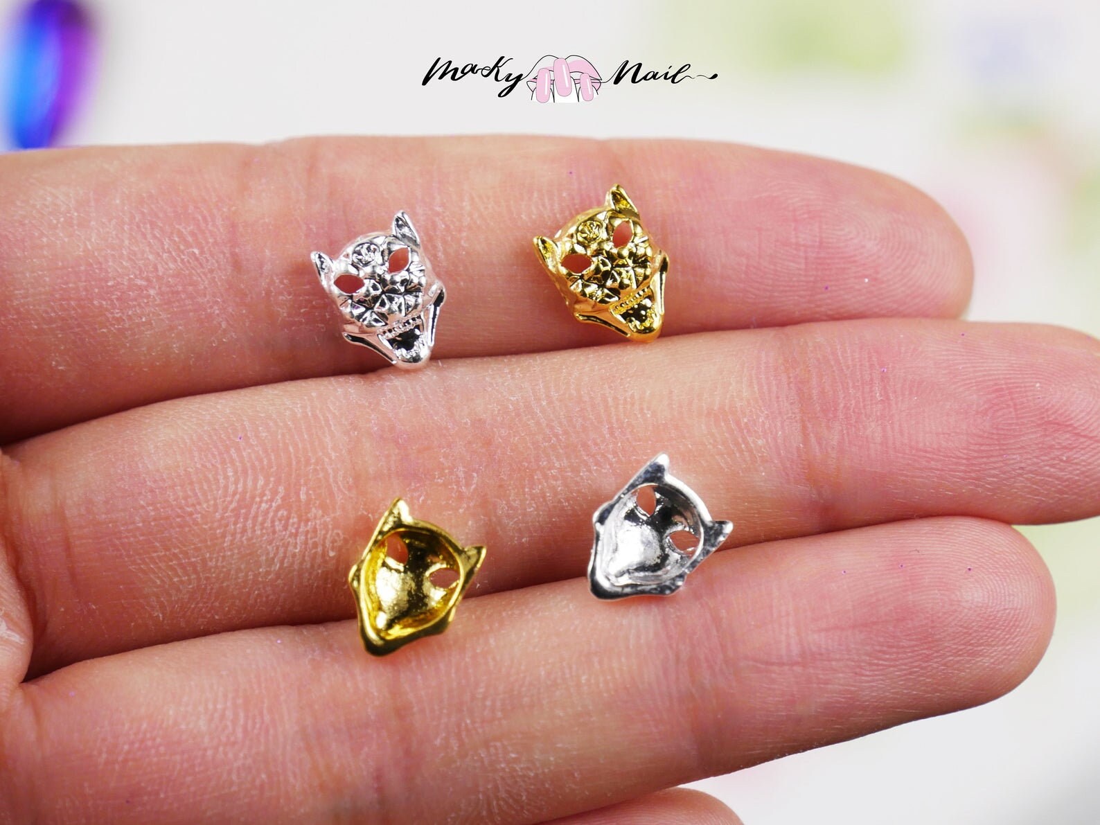 5 pcs 3D leopard nail decoration/ Gold silver panther Nail DIY deco cheetah charm nail design UV gel Nail polish