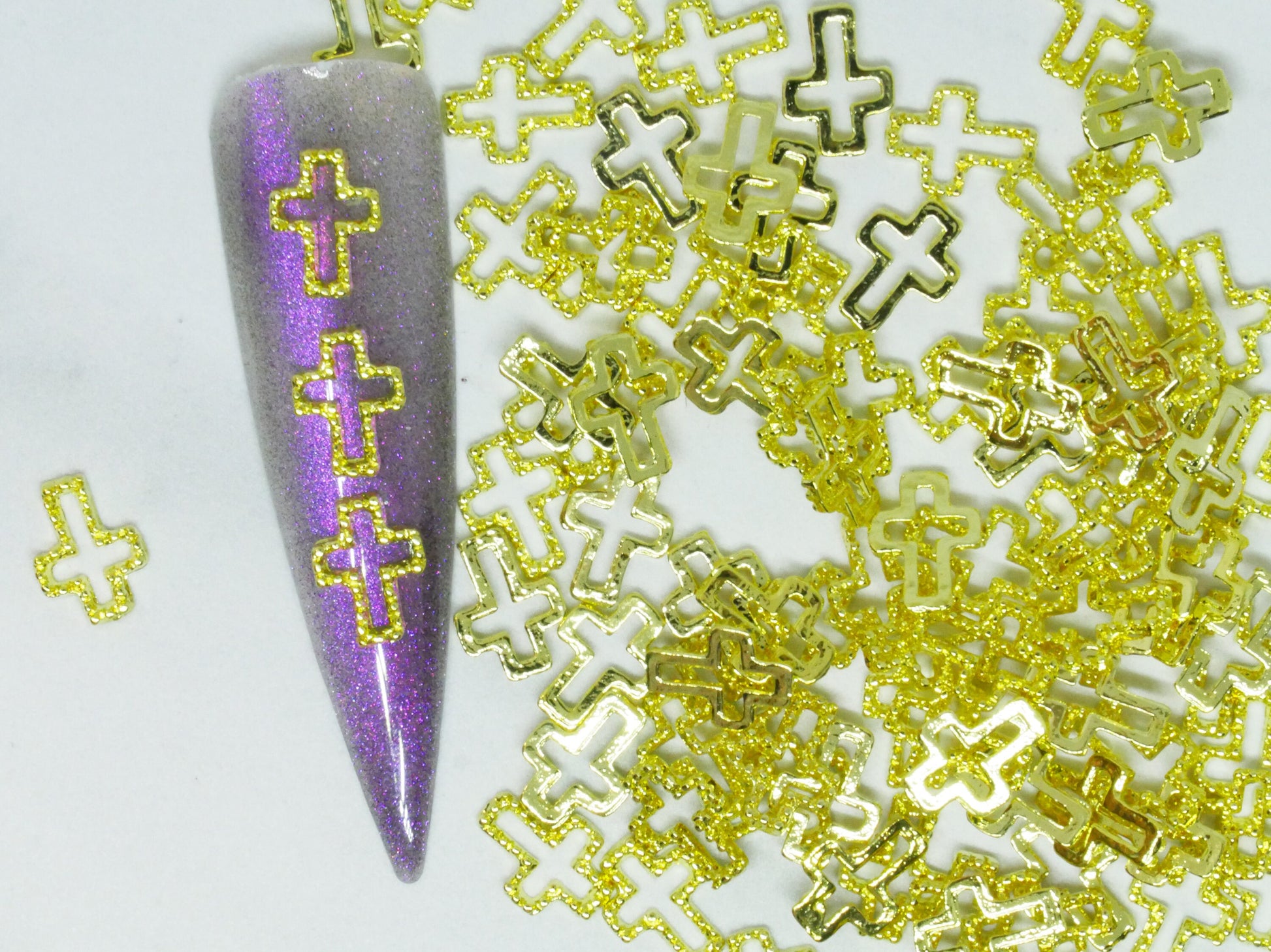 5 pcs Cross nail decoration/Gold Silver Christian Jesus Nail DIY deco/ Church Christianity Cross charm for nail gel and polish design