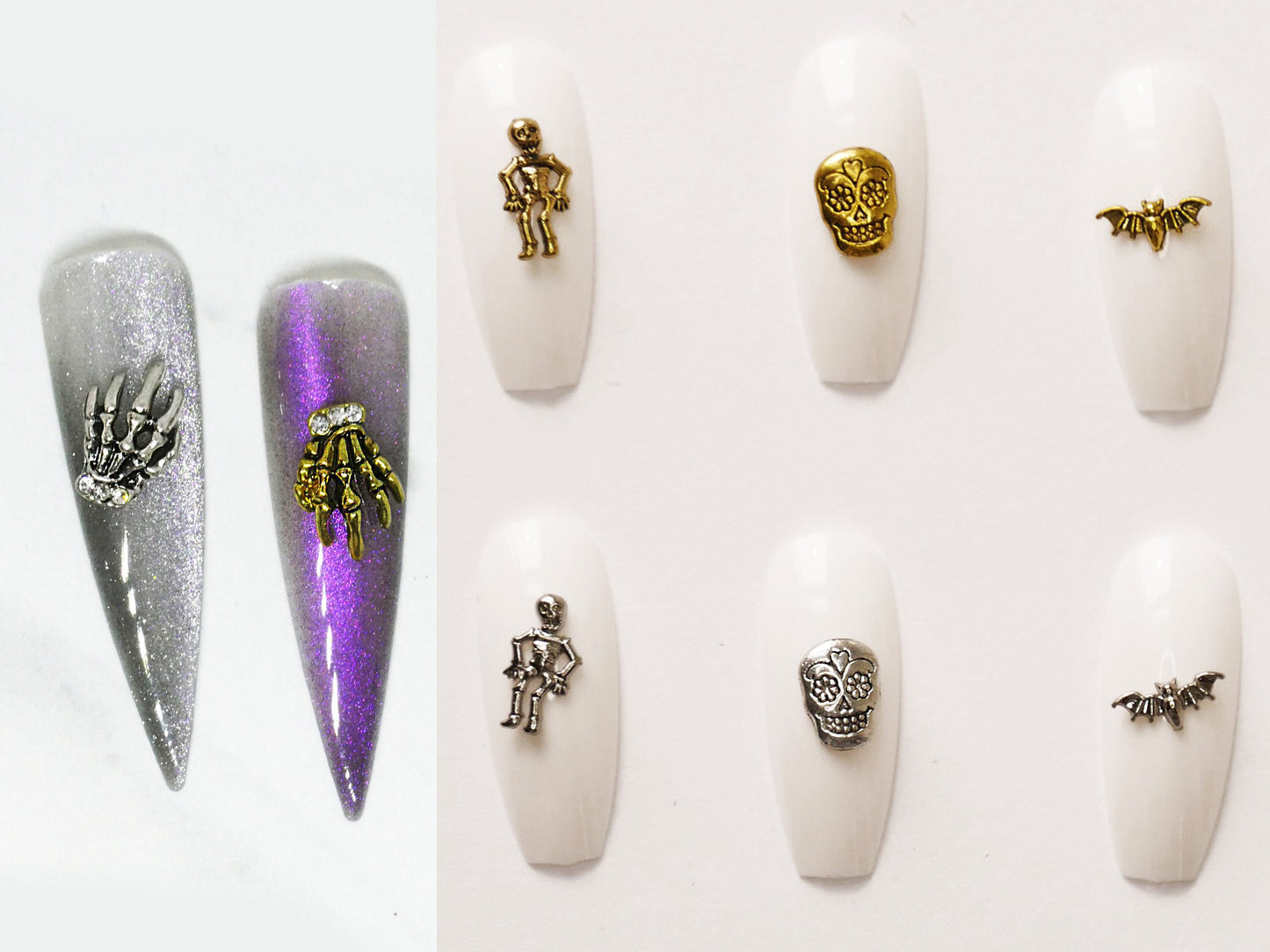 7pcs Halloween 3D Punk nail decoration
