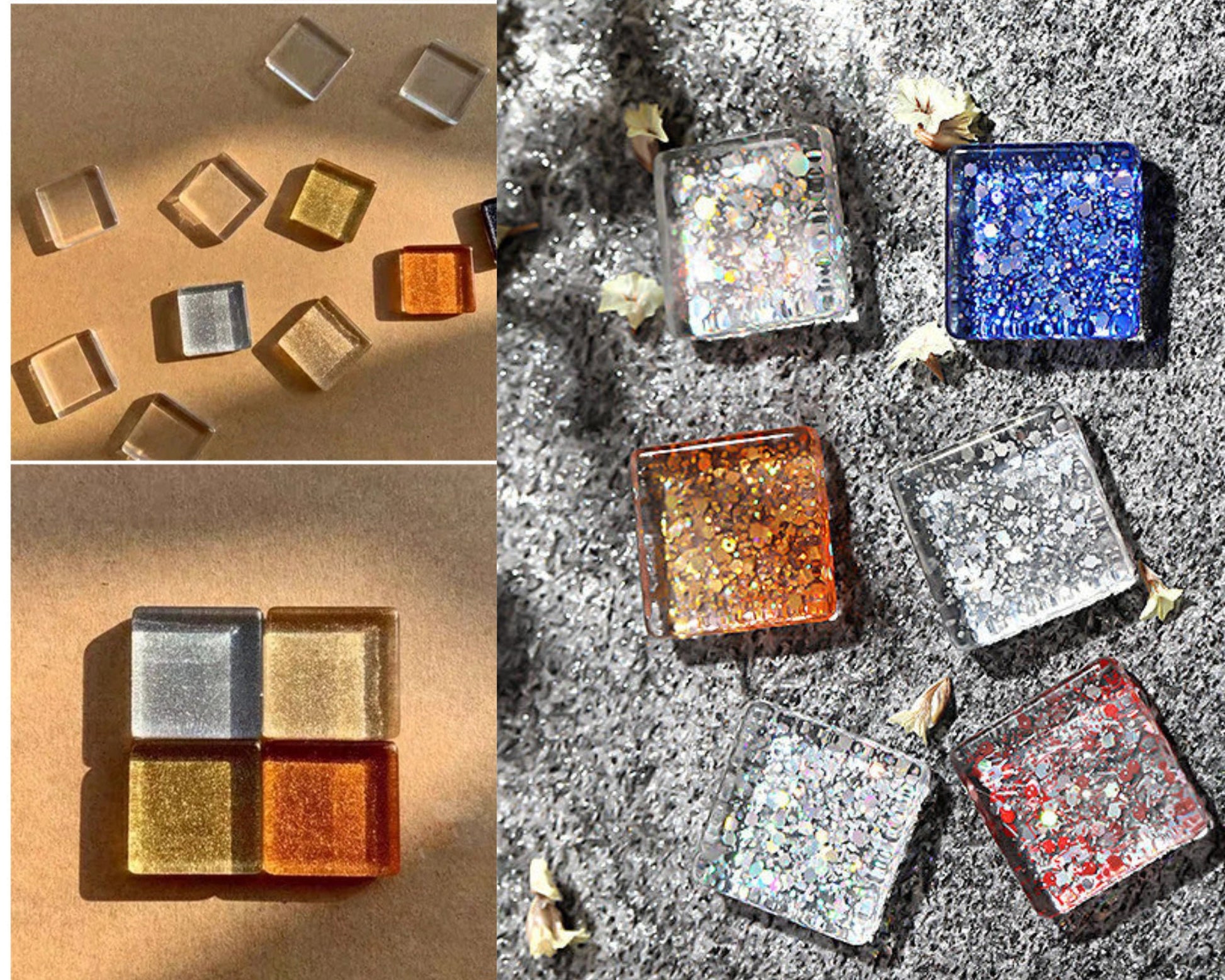 10 pcs Glass Nail Color Display Card/ Nail Salon Show Case Color Swatch for Nail polish UV Gel Heart Wave Round Crystals