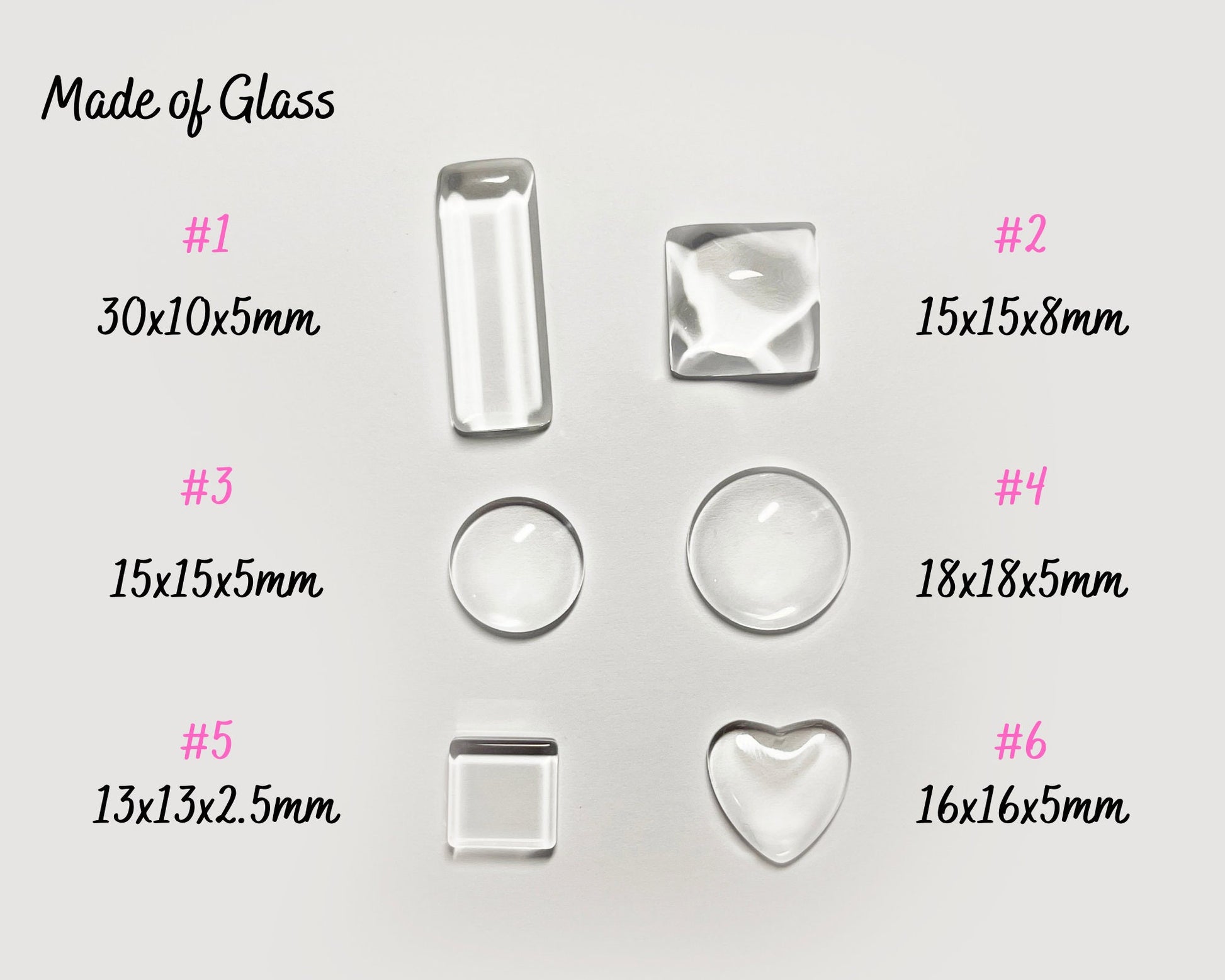 10 pcs Glass Nail Color Display Card/ Nail Salon Show Case Color Swatch for Nail polish UV Gel Heart Wave Round Crystals