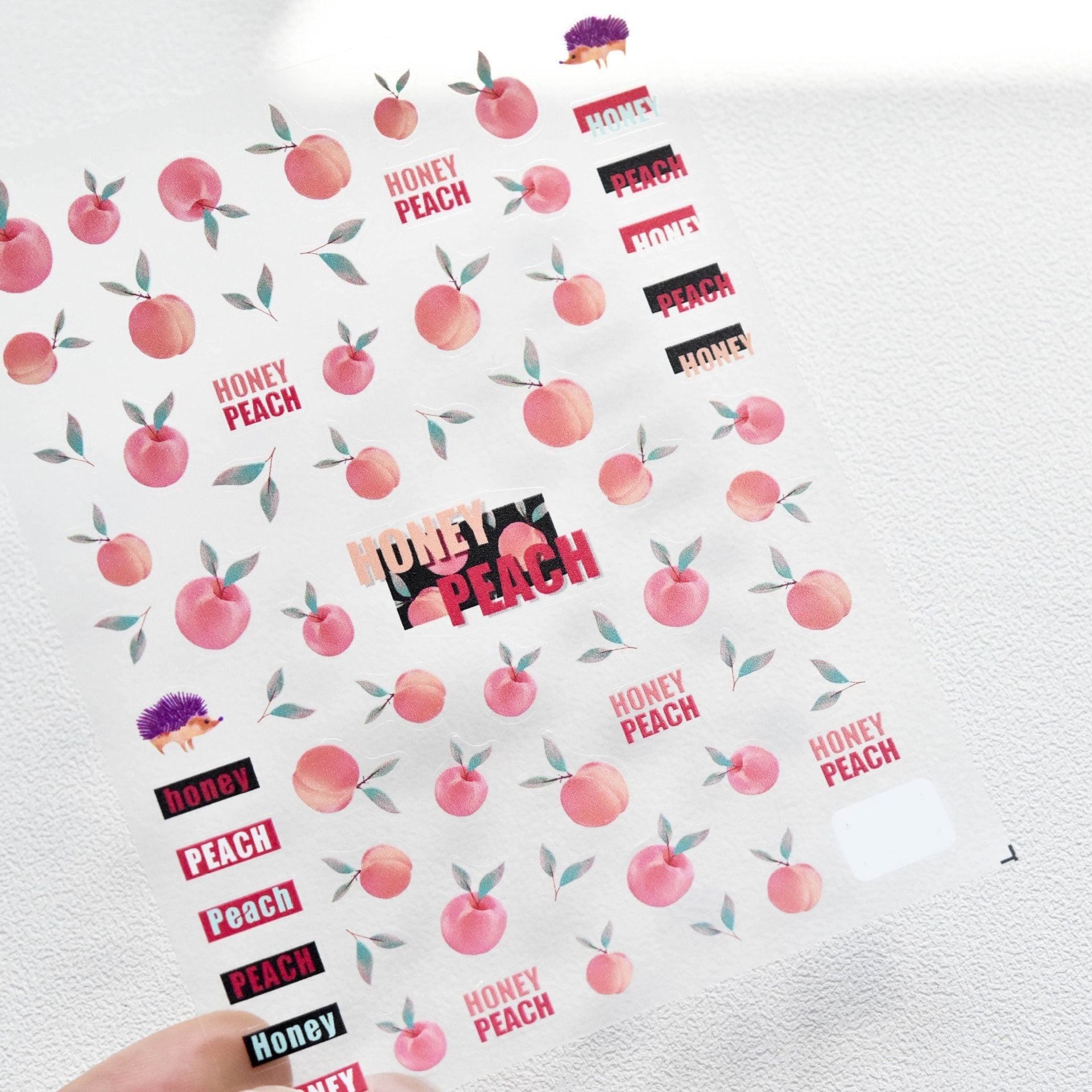 Peach Nail Art Sticker/ Lemon fruits DIY Tips Guides Transfer Stickers/ Cocktail nail transfers Sticker/ Pink UV gel polish manicure stencil