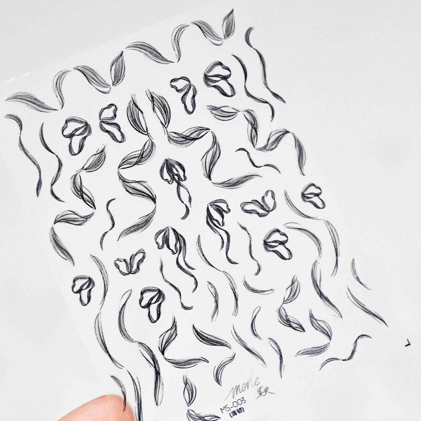 Swirl Streamer Ribbon Ultra thin Lace Nail Sticker/Hand painted Self Adhesive Decals/ Wedding Bride Graceful Fringed Swirl nail decals