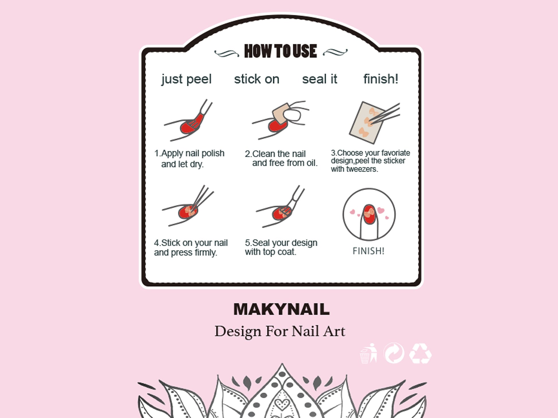Translucent White Superimposed French Tip Nail Art Sticker