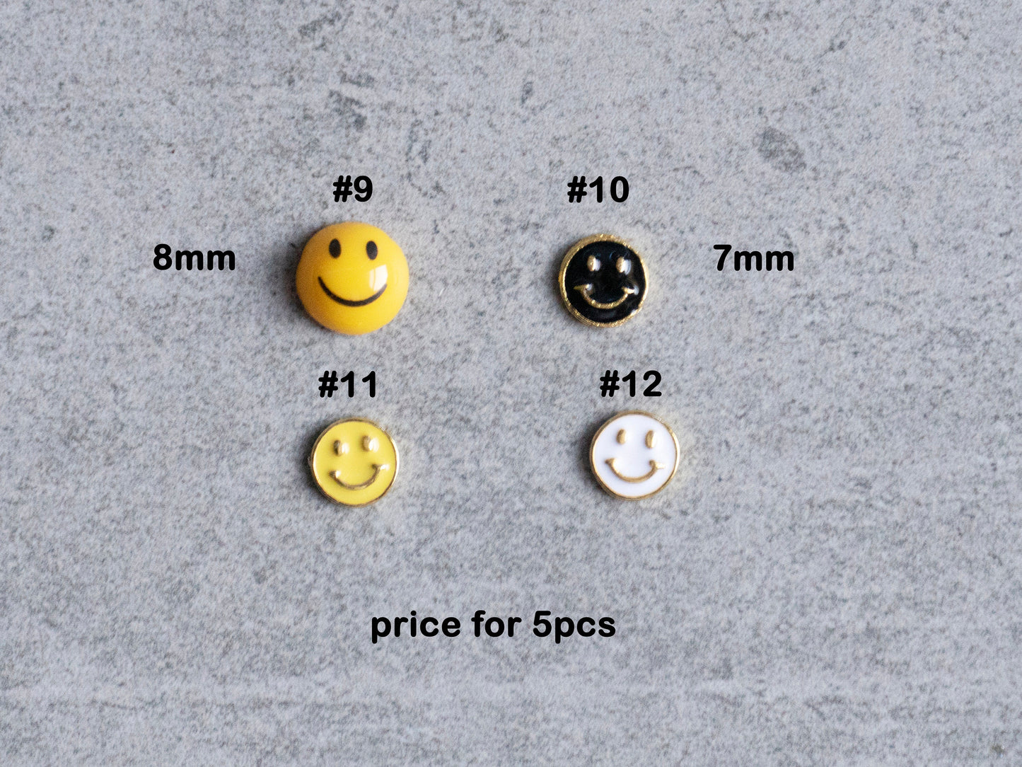 Smile Face Nail Art Charms/ Smiley Happy emoji DIY Studs