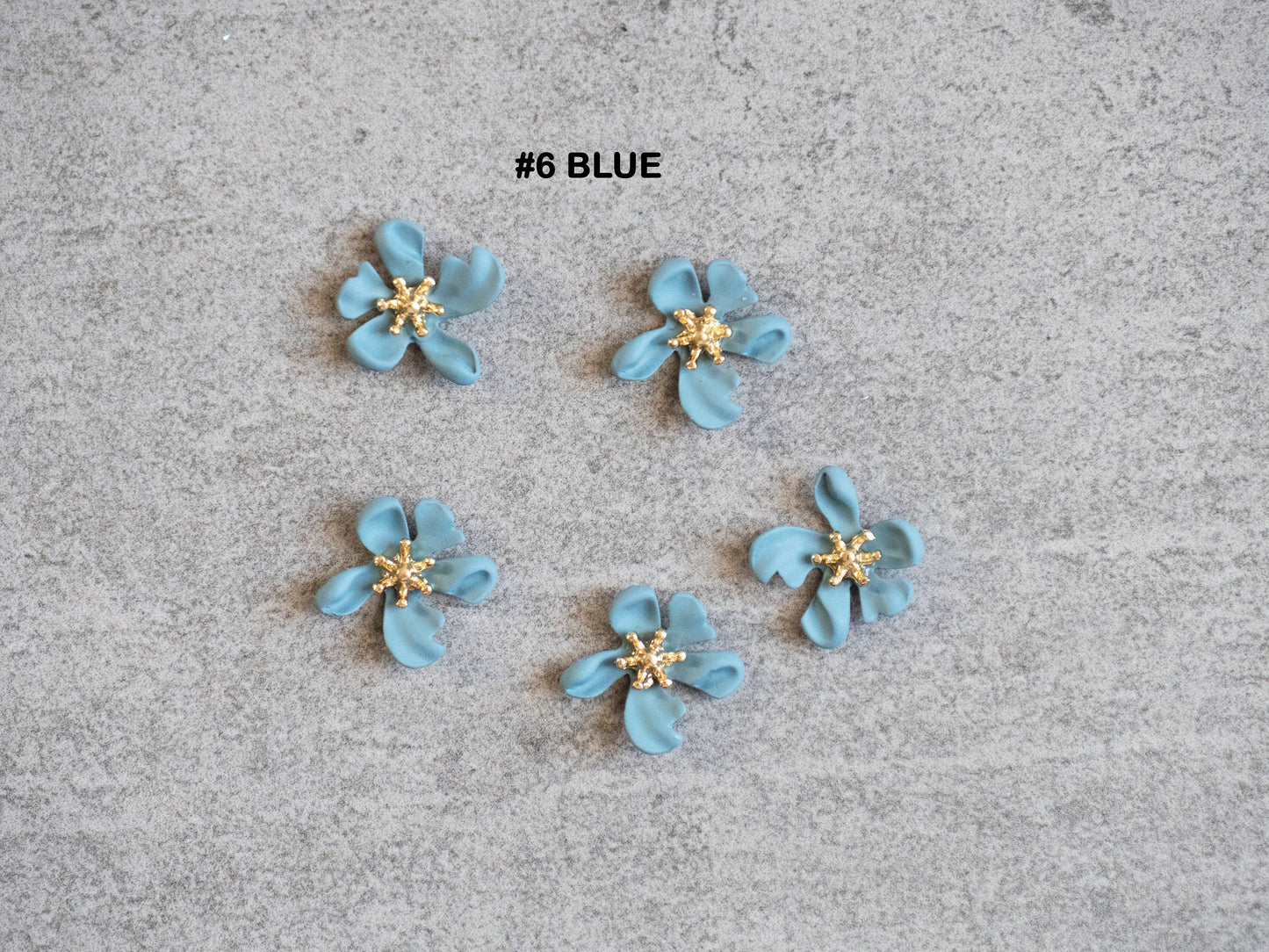 5 pcs Asymmetric Sakura flowers nail jewelry /Metallic Lilacs floral nail art charm / 3D nail design decor Supply