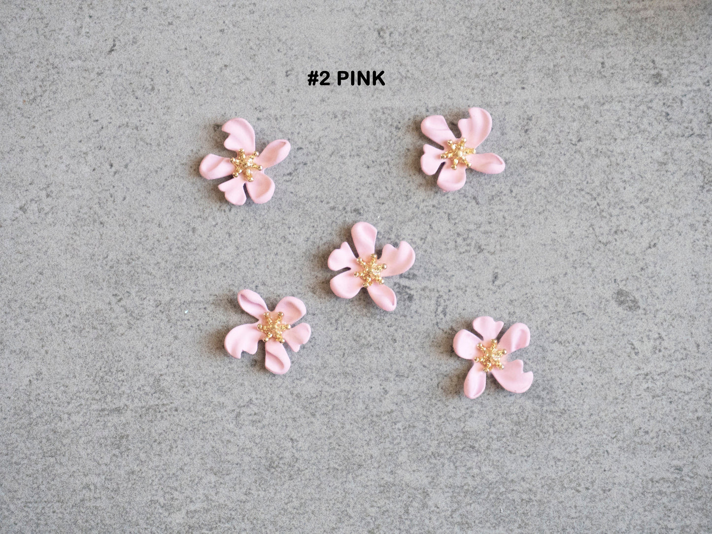 5 pcs Asymmetric Sakura flowers nail jewelry /Metallic Lilacs floral nail art charm / 3D nail design decor Supply