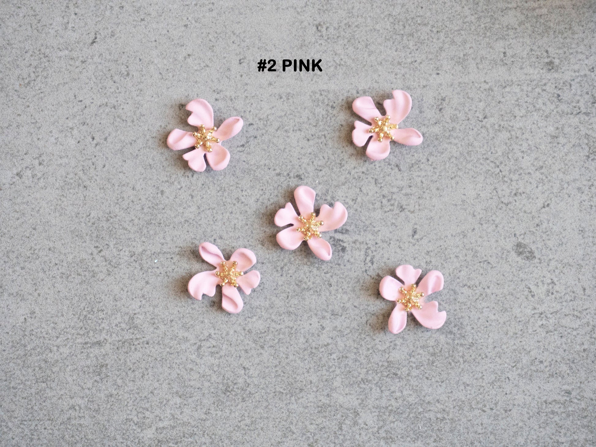 5 pcs Asymmetric Sakura flowers nail jewelry /Metallic Lilacs floral nail art charm / 3D nail design decor Supply