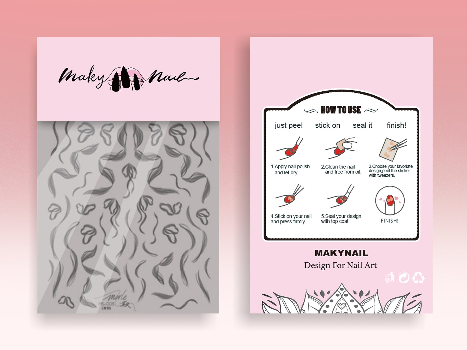 Swirl Streamer Ribbon Ultra thin Lace Nail Sticker/Hand painted Self Adhesive Decals/ Wedding Bride Graceful Fringed Swirl nail decals
