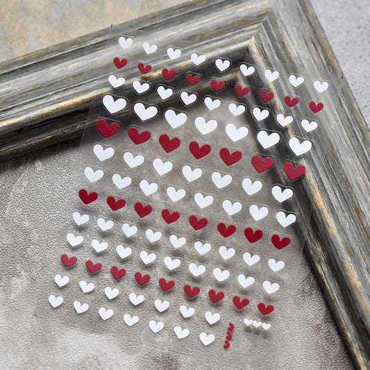 Red Heart Nail Sticker/ Sweet love Nail Art Stickers Self Adhesive Decals/Red Ribbon nail art sticker/ Valentine's Day nail decal