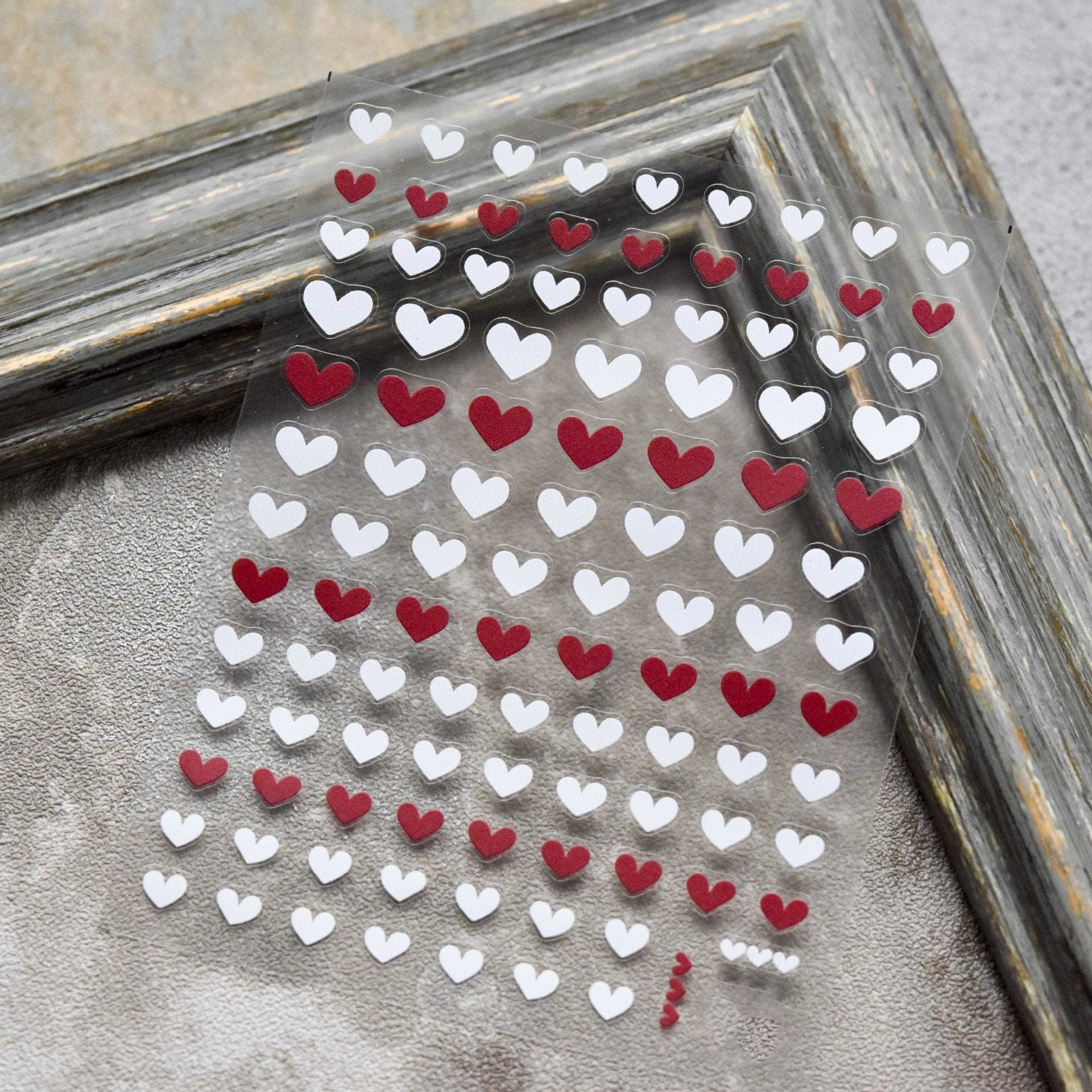 Red Heart Nail Sticker/ Sweet love Nail Art Stickers Self Adhesive Decals/Red Ribbon nail art sticker/ Valentine&#39;s Day nail decal