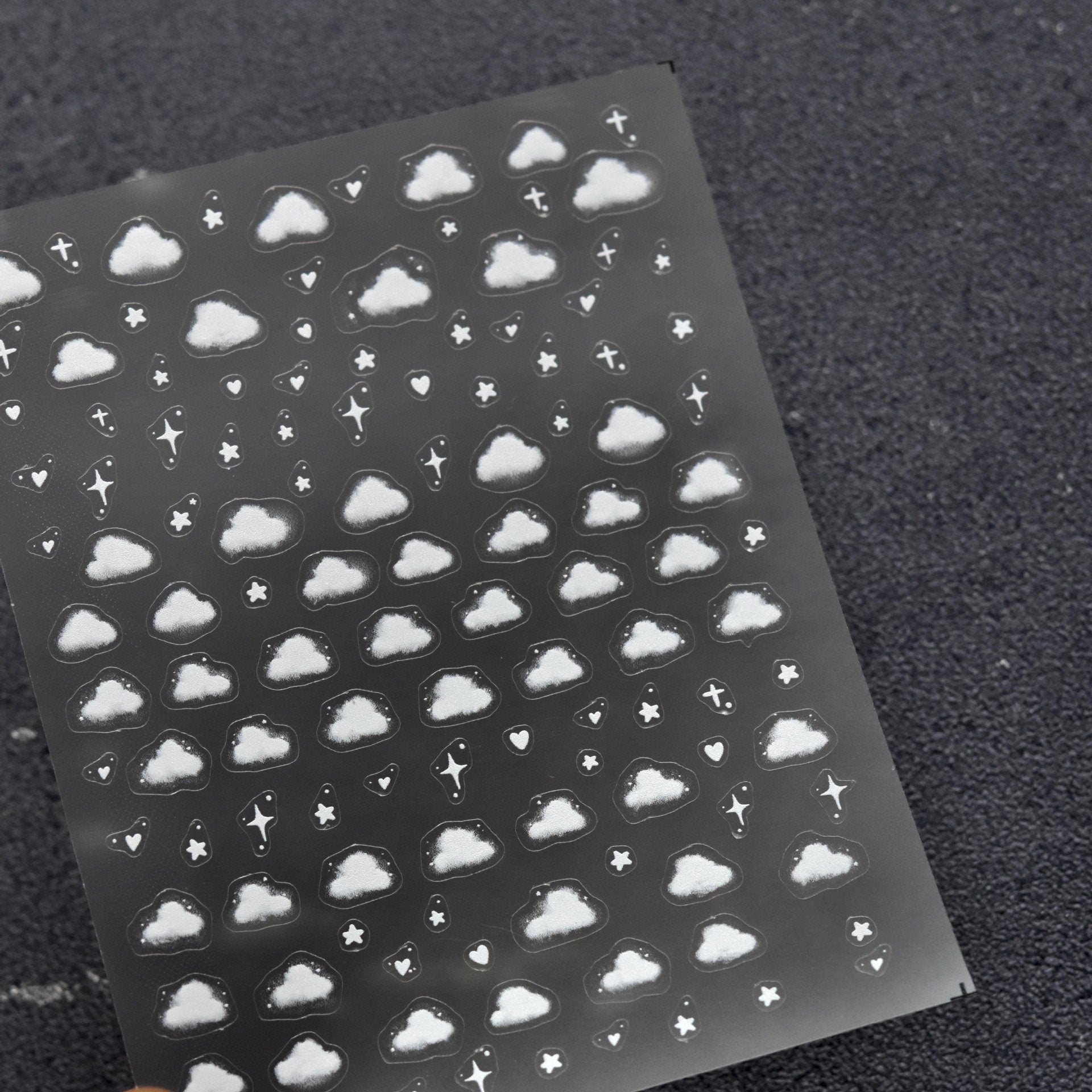 White Cloud Nail stickers/Ultra thin Nail Art Stickers Self Adhesive Decals/ White Clouds Nails Decals