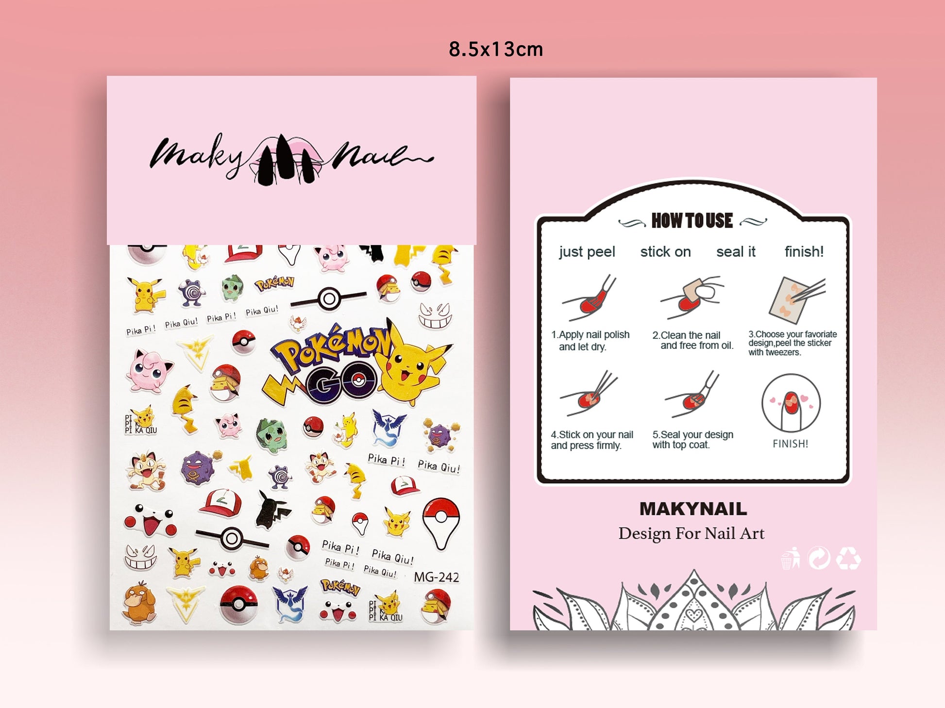 Pokemon nail sticker