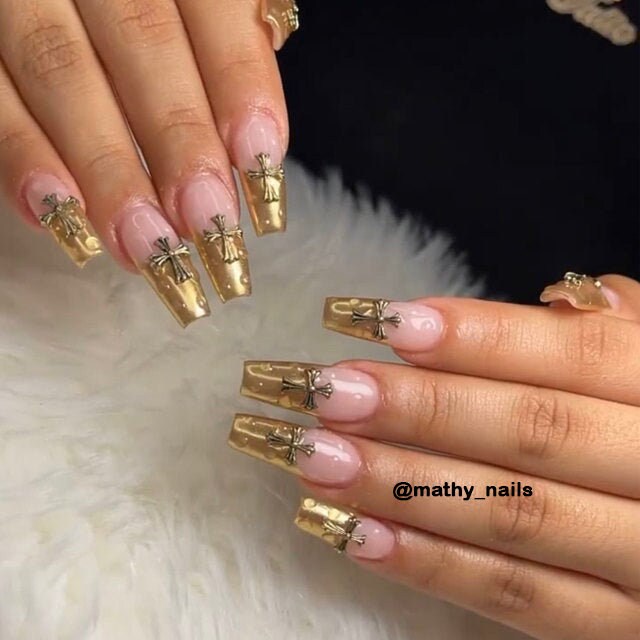 5pcs Antique Cross nail decoration/gold silver Christian Nail DIY deco/ Cross charm for nail gel and polish design