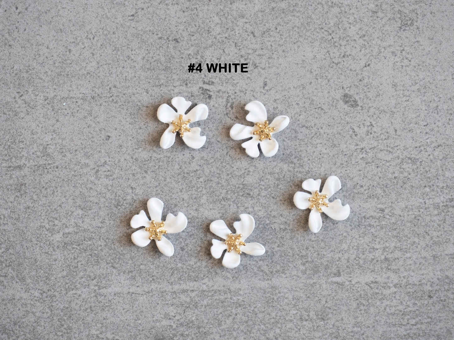 5 pcs Asymmetric Sakura flowers nail jewelry /Metallic Lilacs floral nail art charm / 3D nail design decor Supply