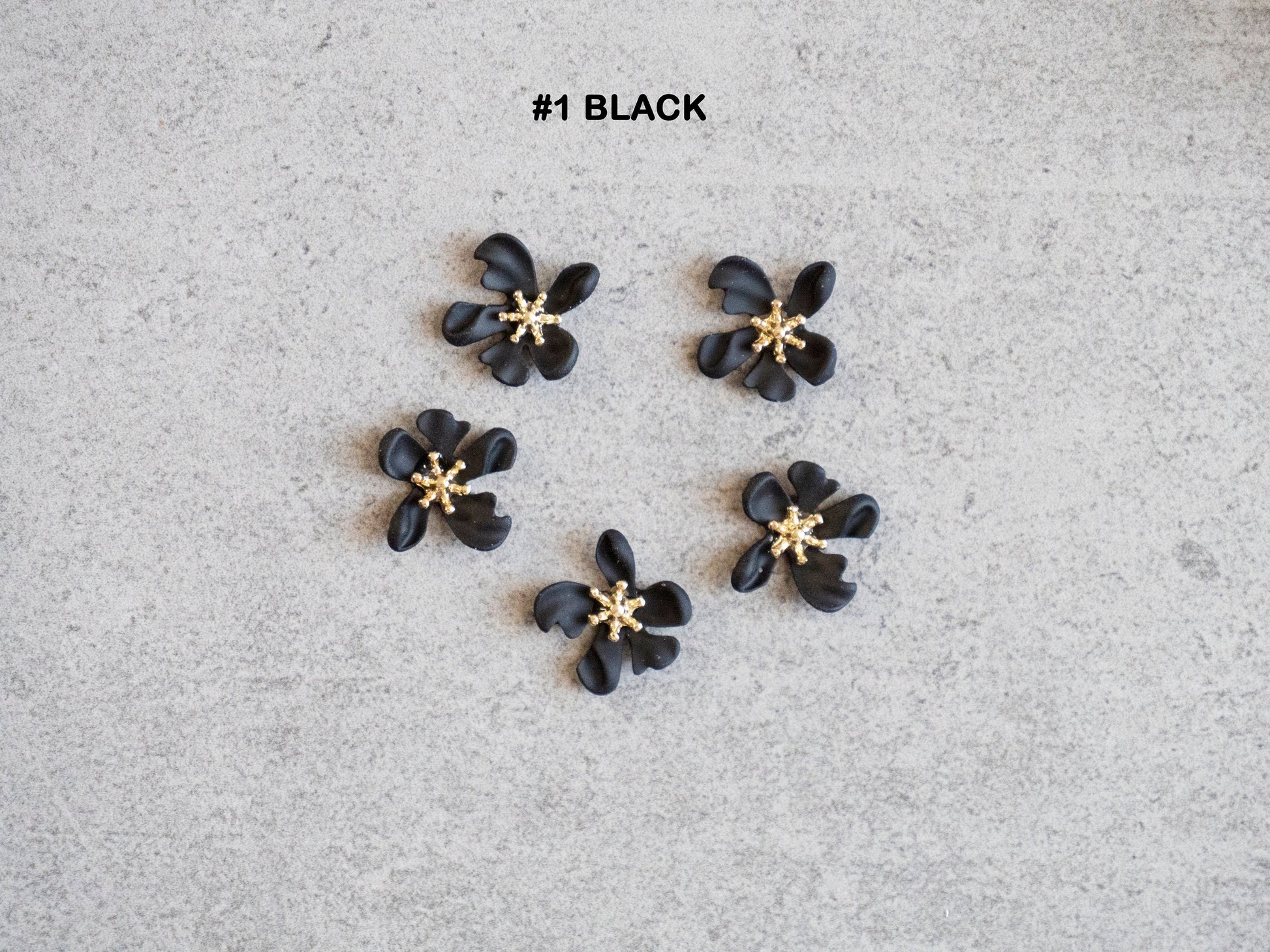 5 pcs Asymmetric Sakura flowers nail jewelry /Metallic Lilacs floral nail art charm / 3D nail design decor Supply