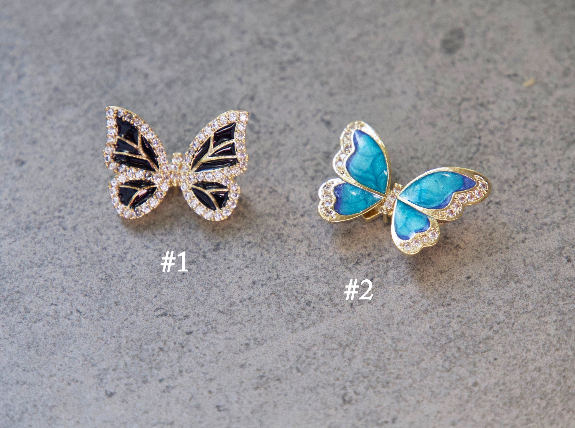 Ethereal Butterfly 3D Zircon Crystal Nail Ornament Decal 14k Gold Waving Wings Instagram Influencer Nail Jewelry Fairy Tale Nail Art