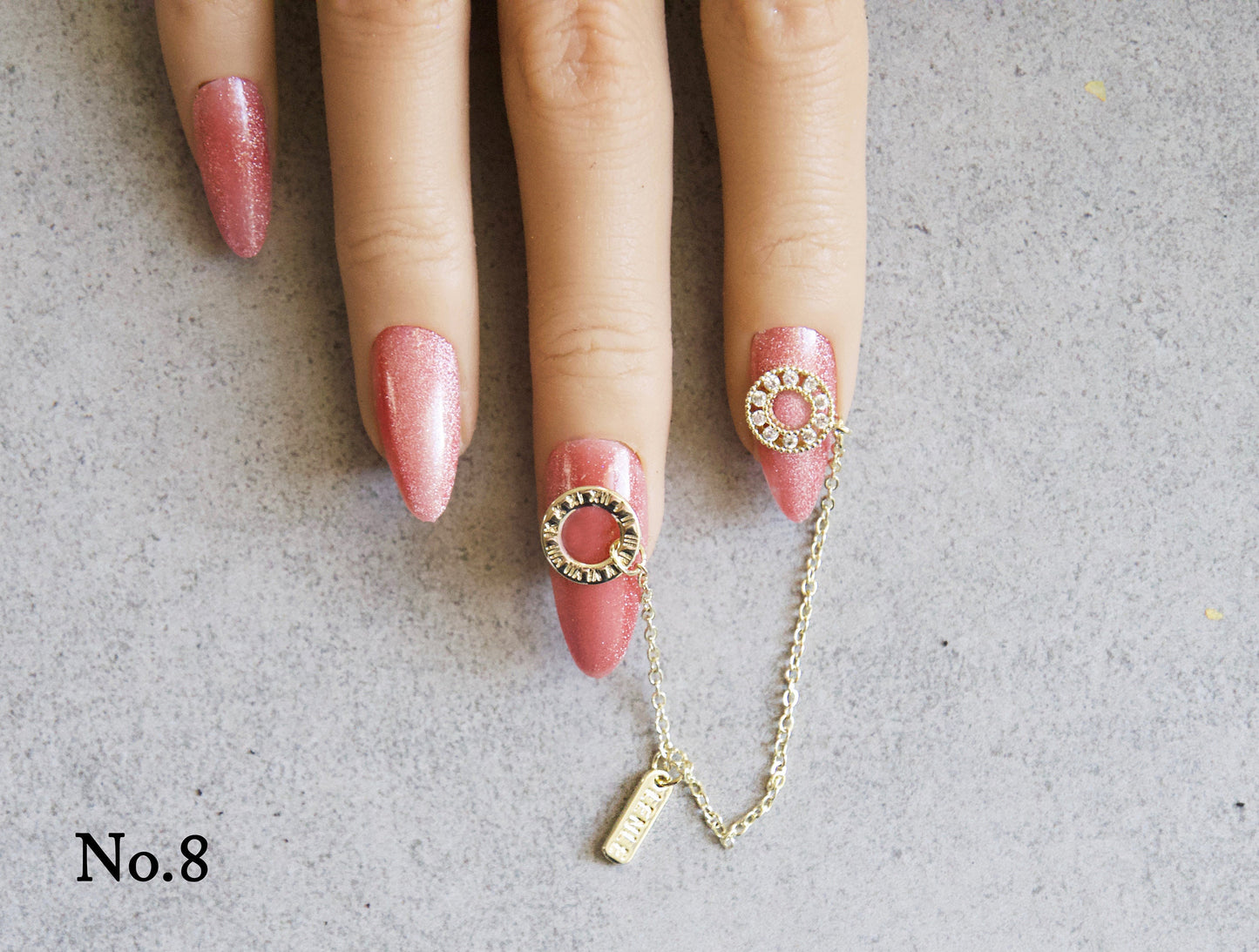 Gold Chain 3D Zircon nail ornament nail decal/ Butterfly starry sky nail dangle