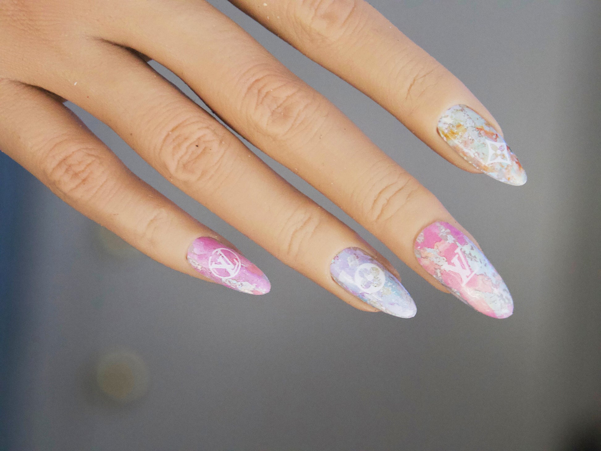 1.2 Y Pinky Marble Nail Foil/ Transfer paper Foil Nail Art Gradient Design Sticker Decal/ Nail Patterned DIY Milky Way theme nail design