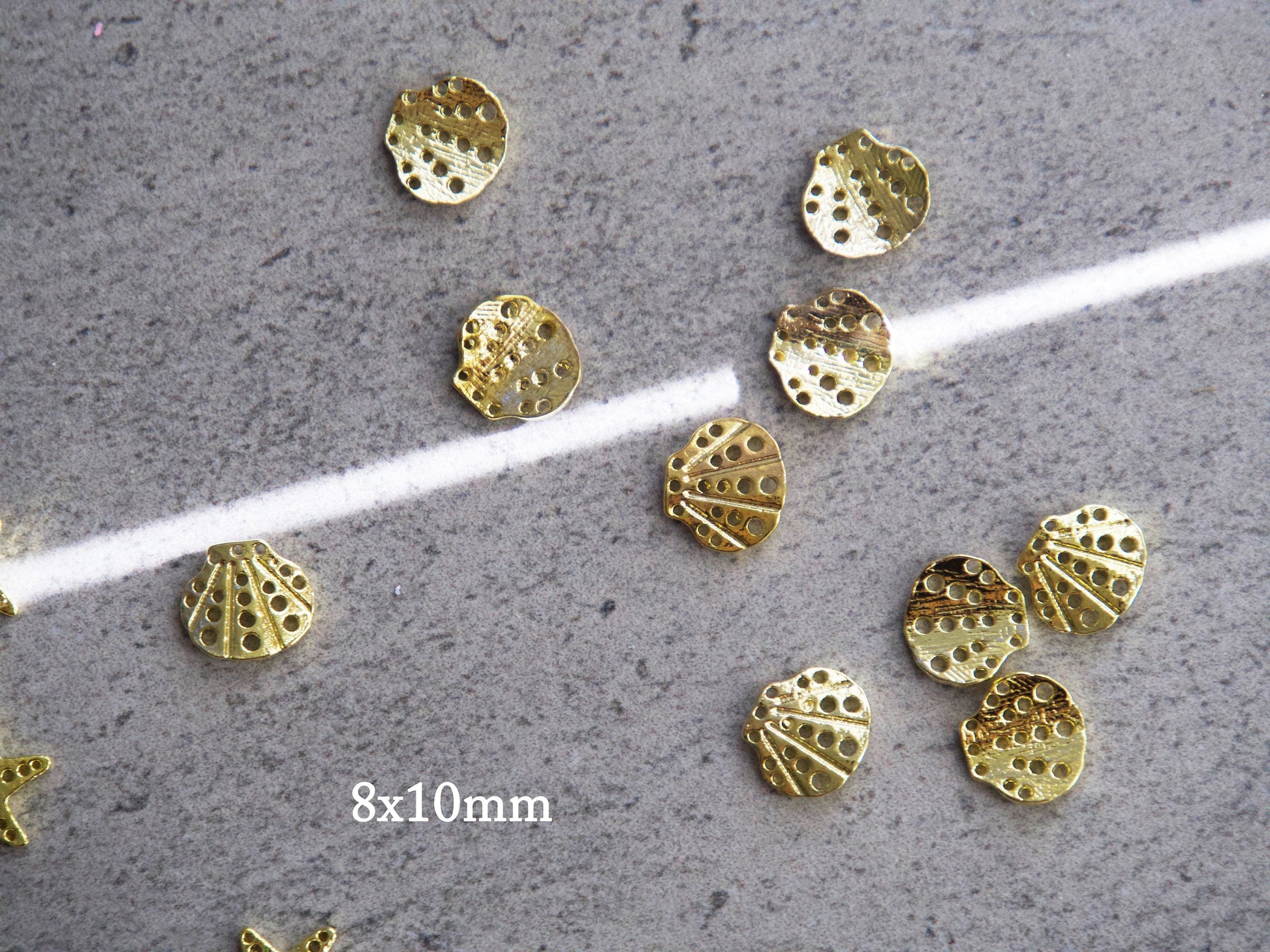 5 pcs 3D Sea Star shell nail decoration/ Beach Metallic Miniature Ocean Nail DIY deco/ Mermaid tail nail charms Marine design nail art