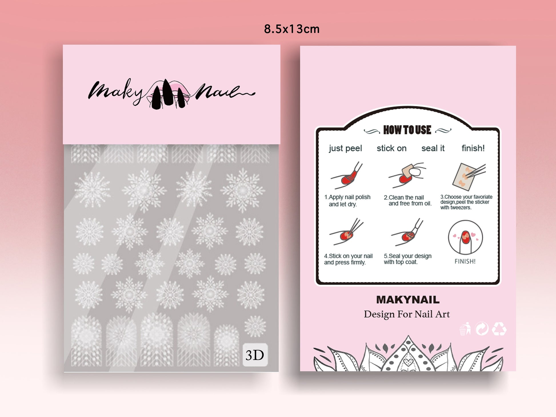 Winter Snow Flake White Nail Art Stickers Decals – MakyNailSupply