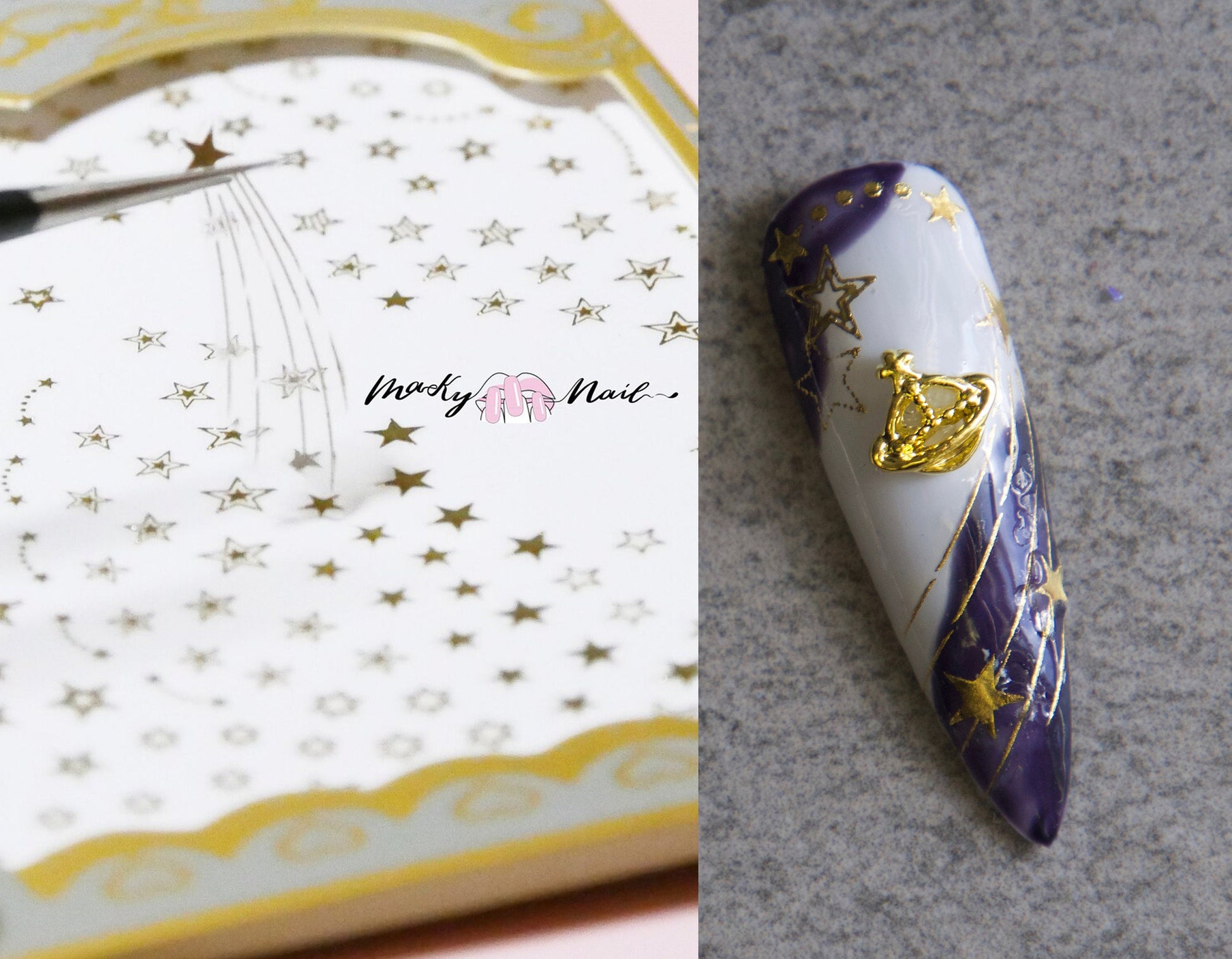 Gold meteor nail sticker/ shooting starNail Art Stickers Self Adhesive Decals/ gold metallic star nail art sticker
