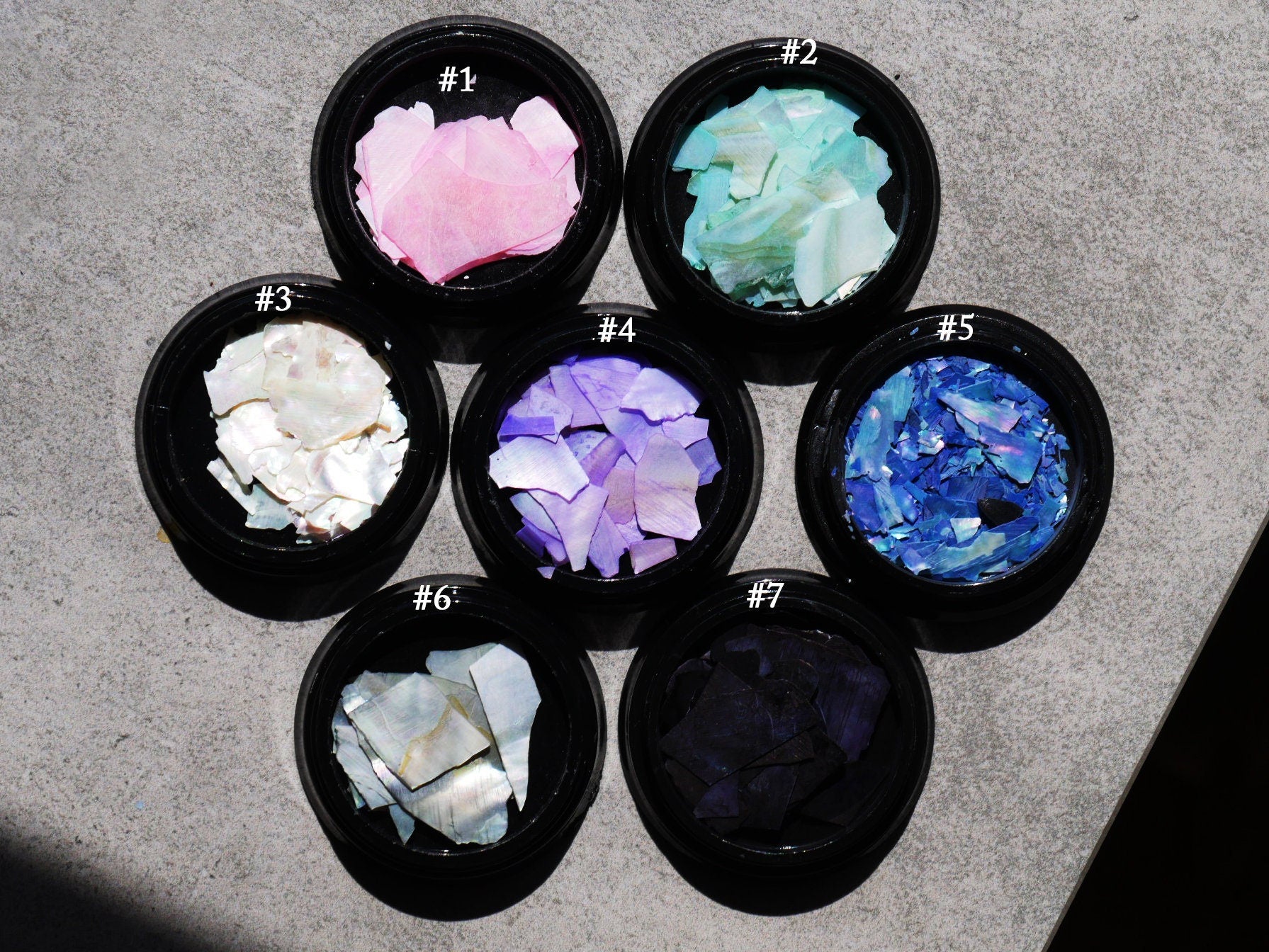 Sea shell flakes nail decoration/Super thin Pinctada albina Nail flakes DIY nail deco