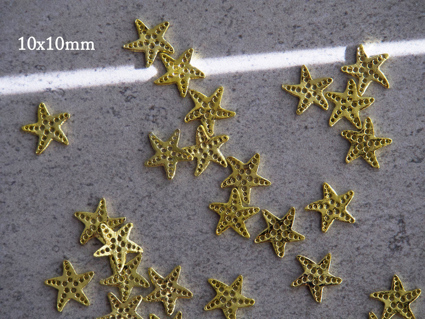 5 pcs 3D Sea Star shell nail decoration/ Beach Metallic Miniature Ocean Nail DIY deco/ Mermaid tail nail charms Marine design nail art
