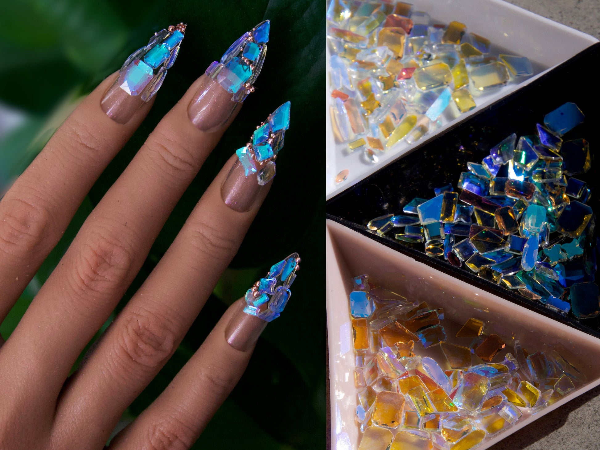 70 pcs Mixed Polar Light Crystals/ Nail Jewelry Diamond set